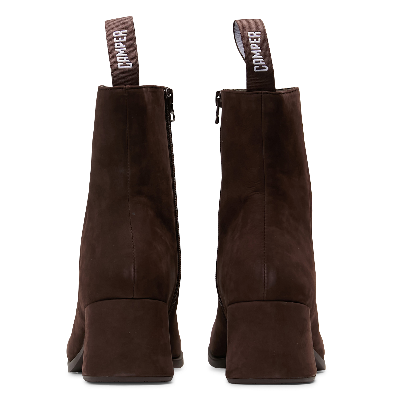 Bottines à talons unies en cuir CAMPER Marron