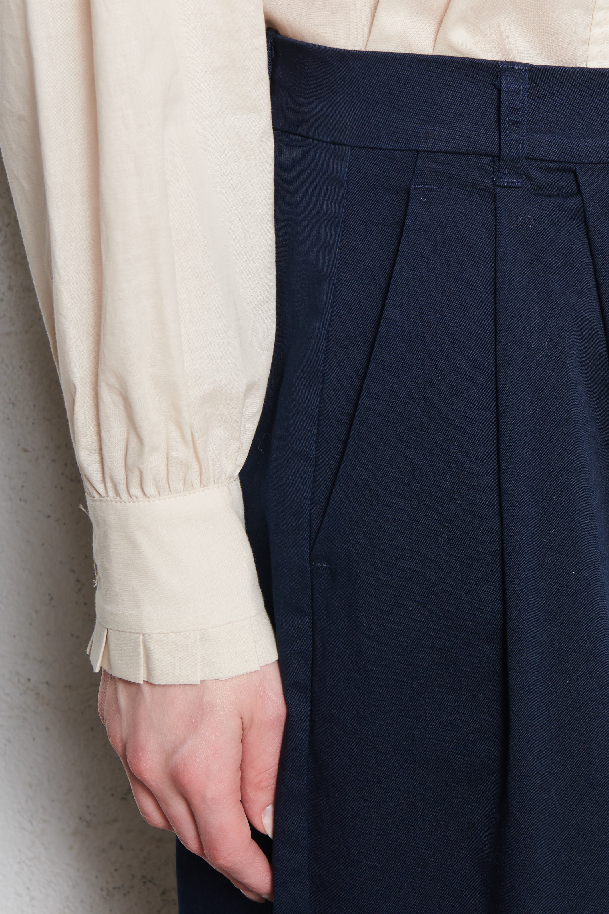 Chino van katoenmix RUE DE TOKYO Blauw