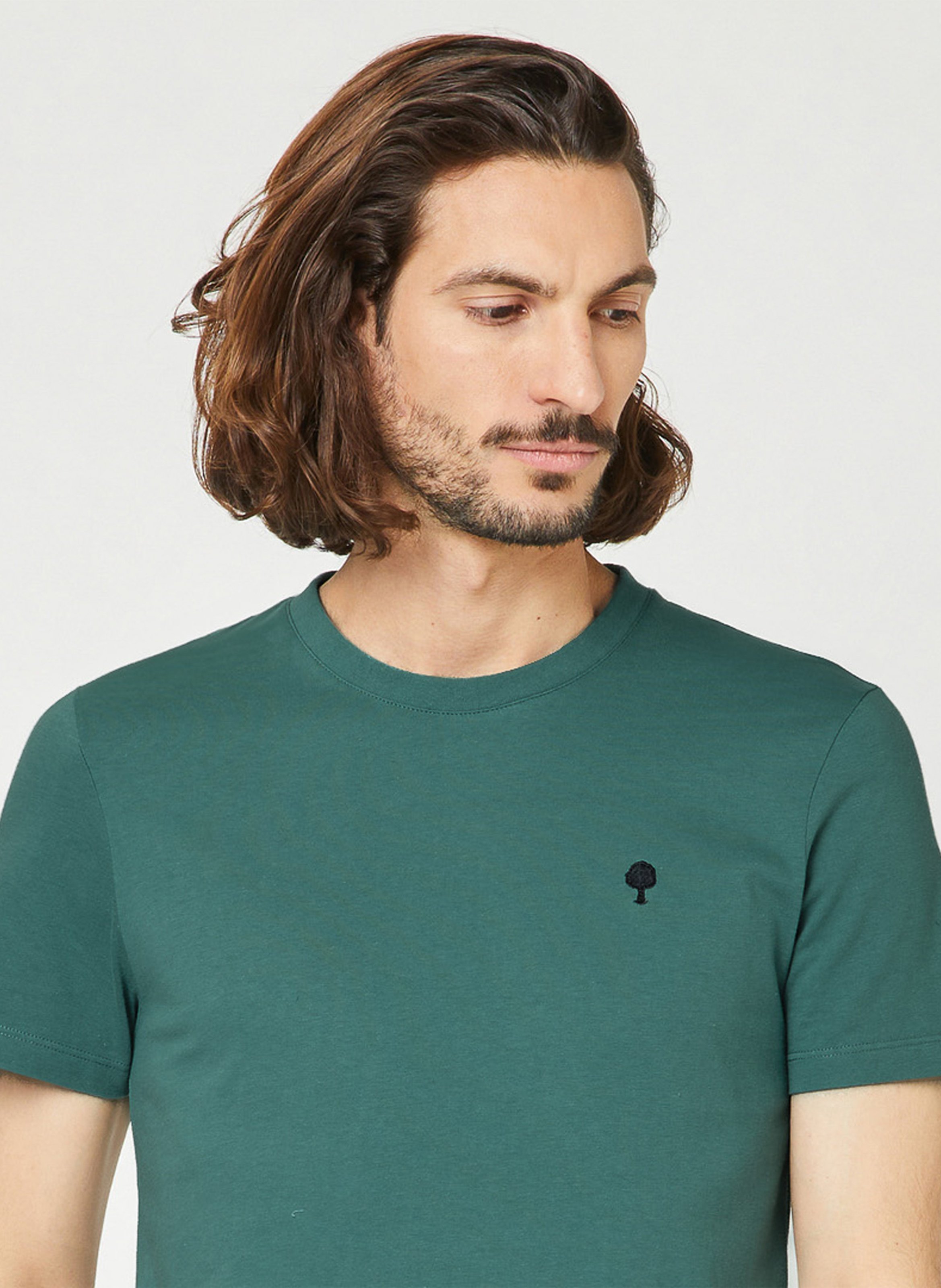 Gerade geschnittenes T-Shirt aus Baumwoll-Mix FAGUO Grun