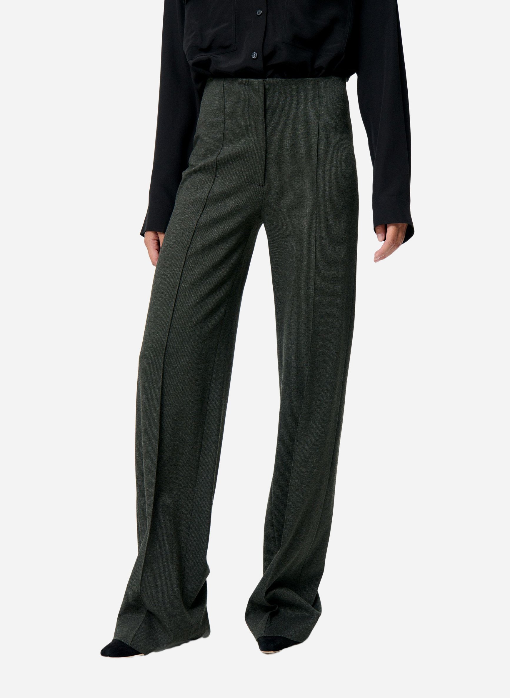 High-waisted straight-leg pants VANESSA BRUNO Green