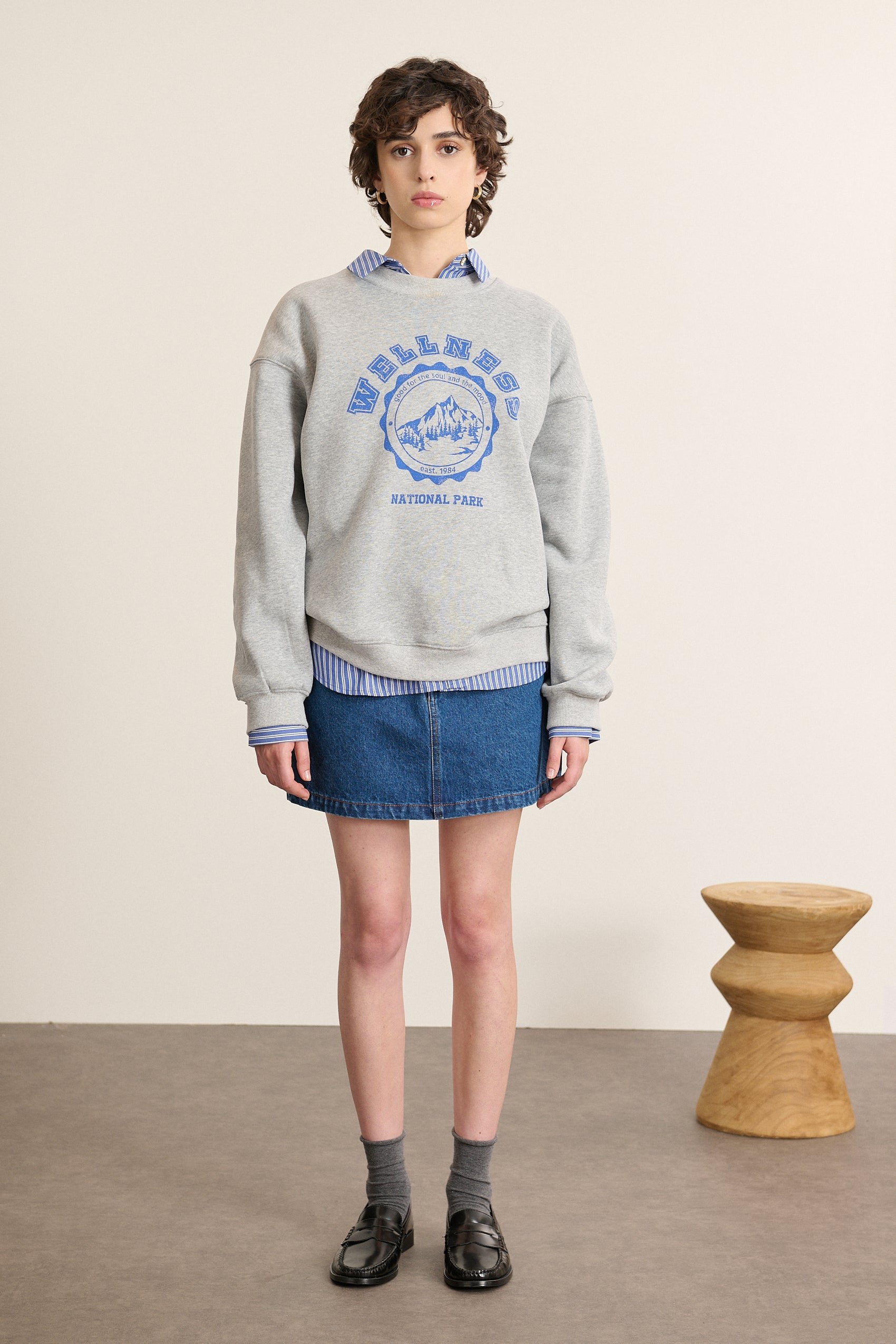 Printed fleece sweatshirt GARANCE PARIS Grey