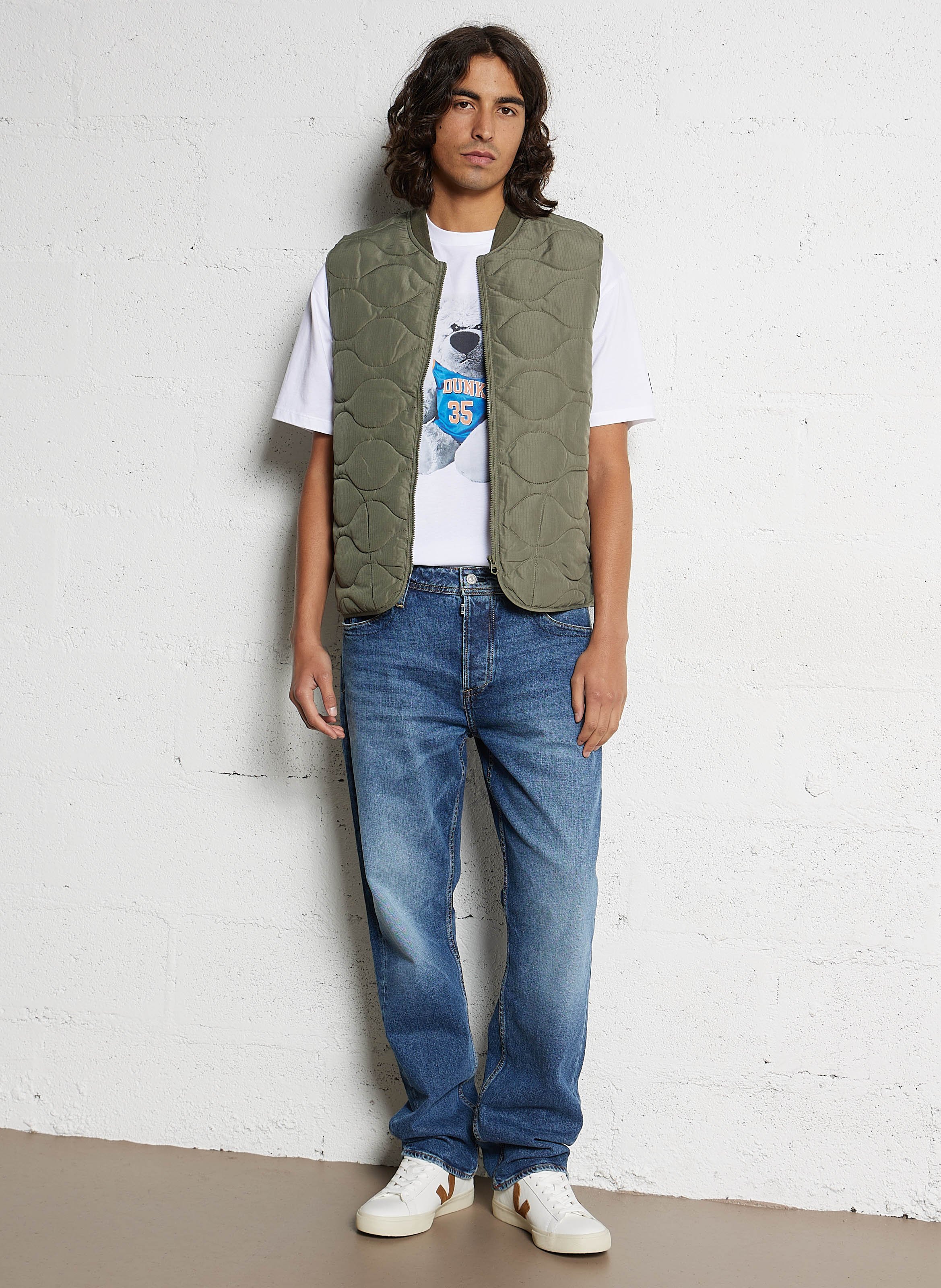 Cotton-blend wide-leg jeans LE TEMPS DES CERISES Blue