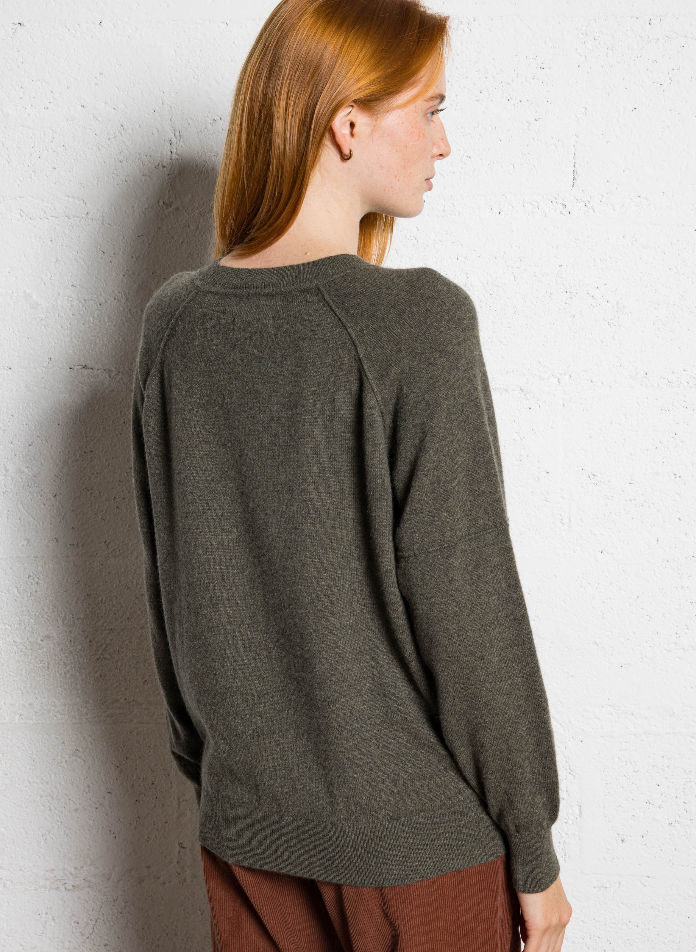 Belted cashmere sweater MAISON 123 Khaki