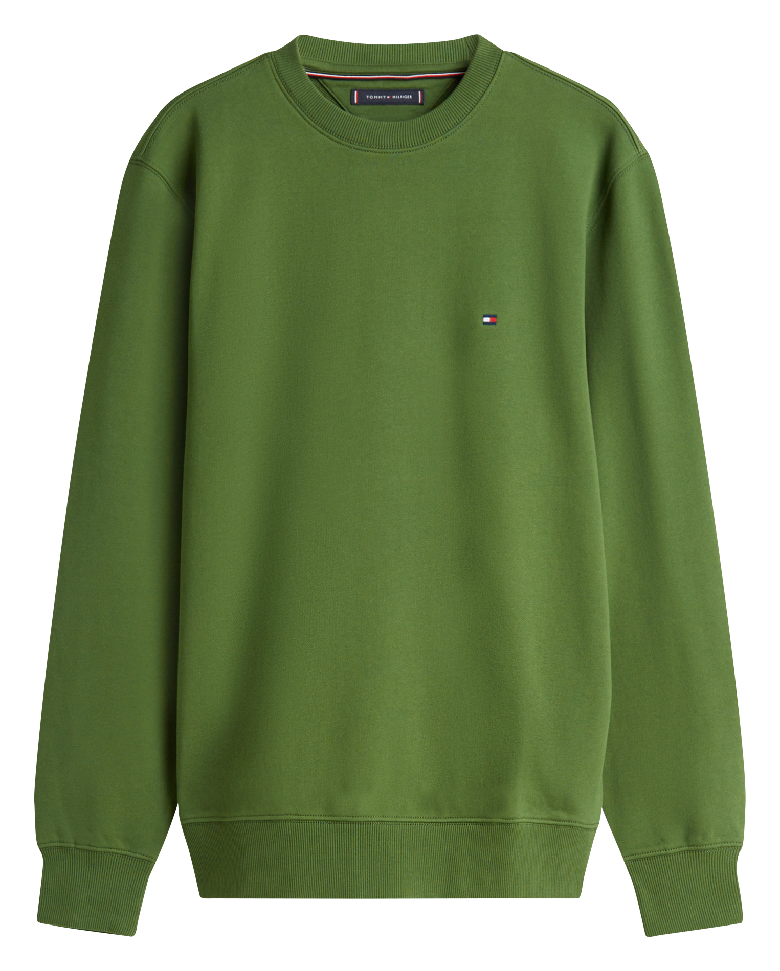 Sweat oversize col rond en coton TOMMY HILFIGER Vert