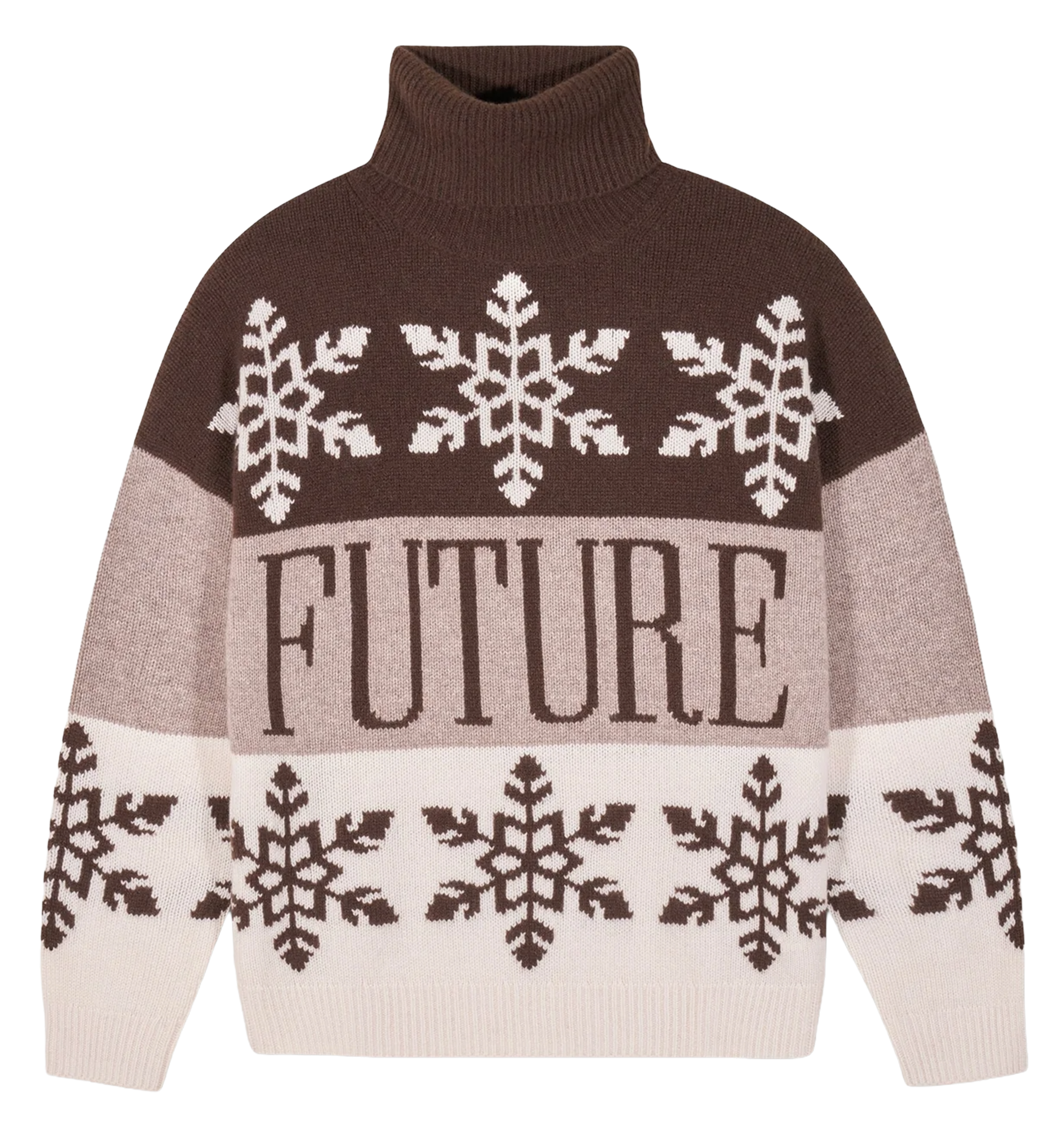 Pull col roulé en cachemire FROM FUTURE Marron