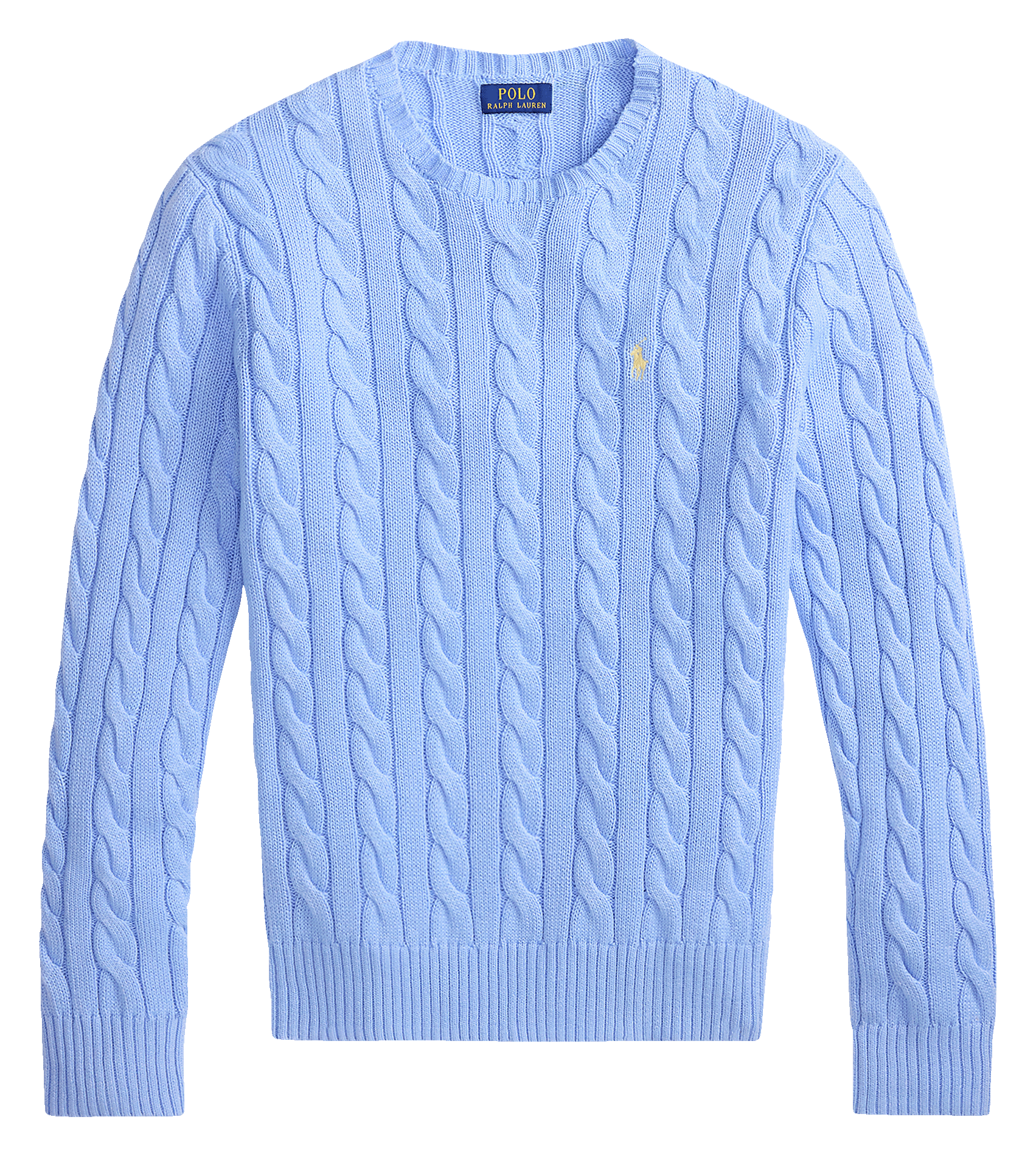 Straight cotton sweater with round neck POLO RALPH LAUREN Blue