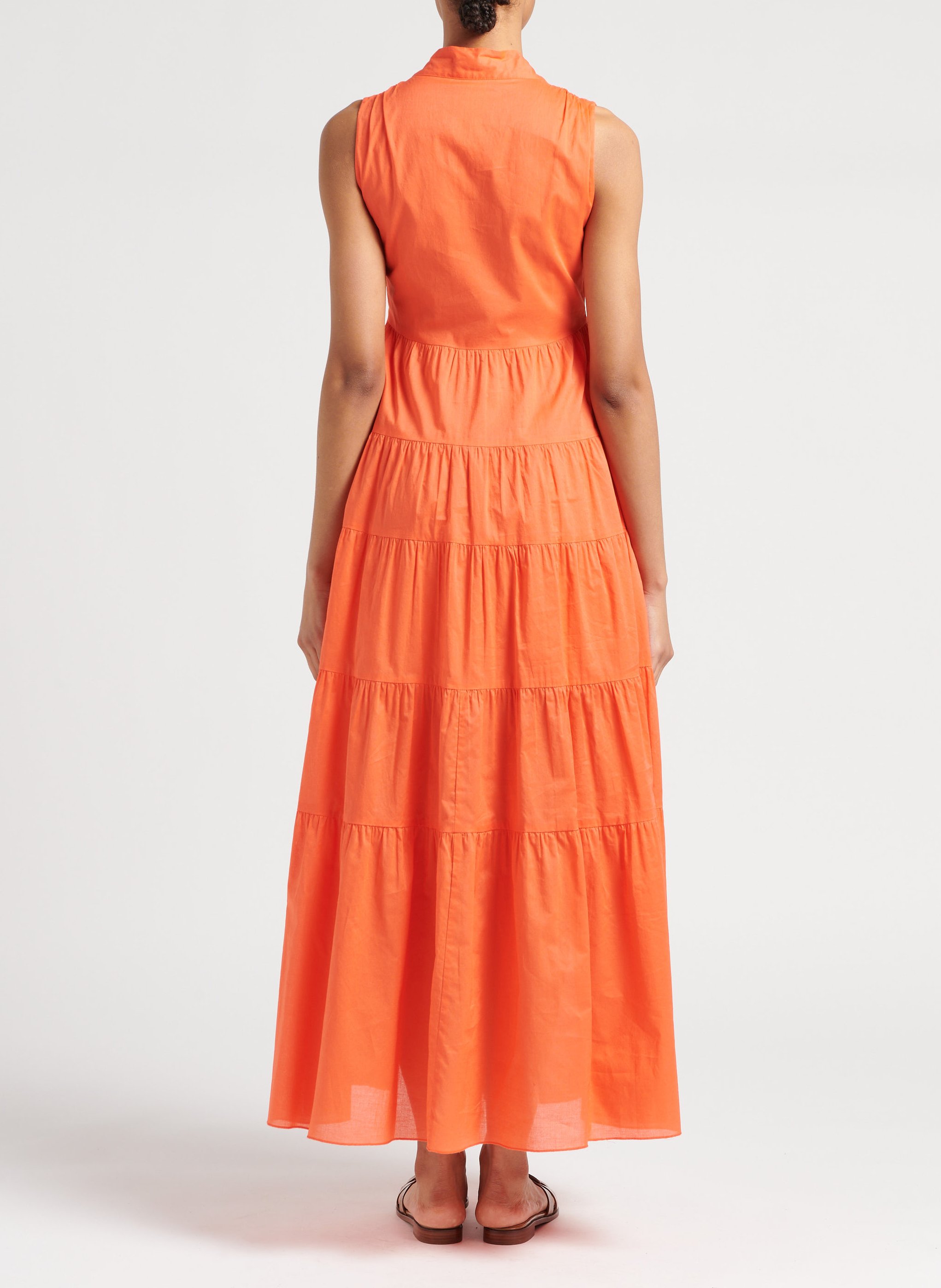 Robe longue col V en coton  MAX&Co. Orange