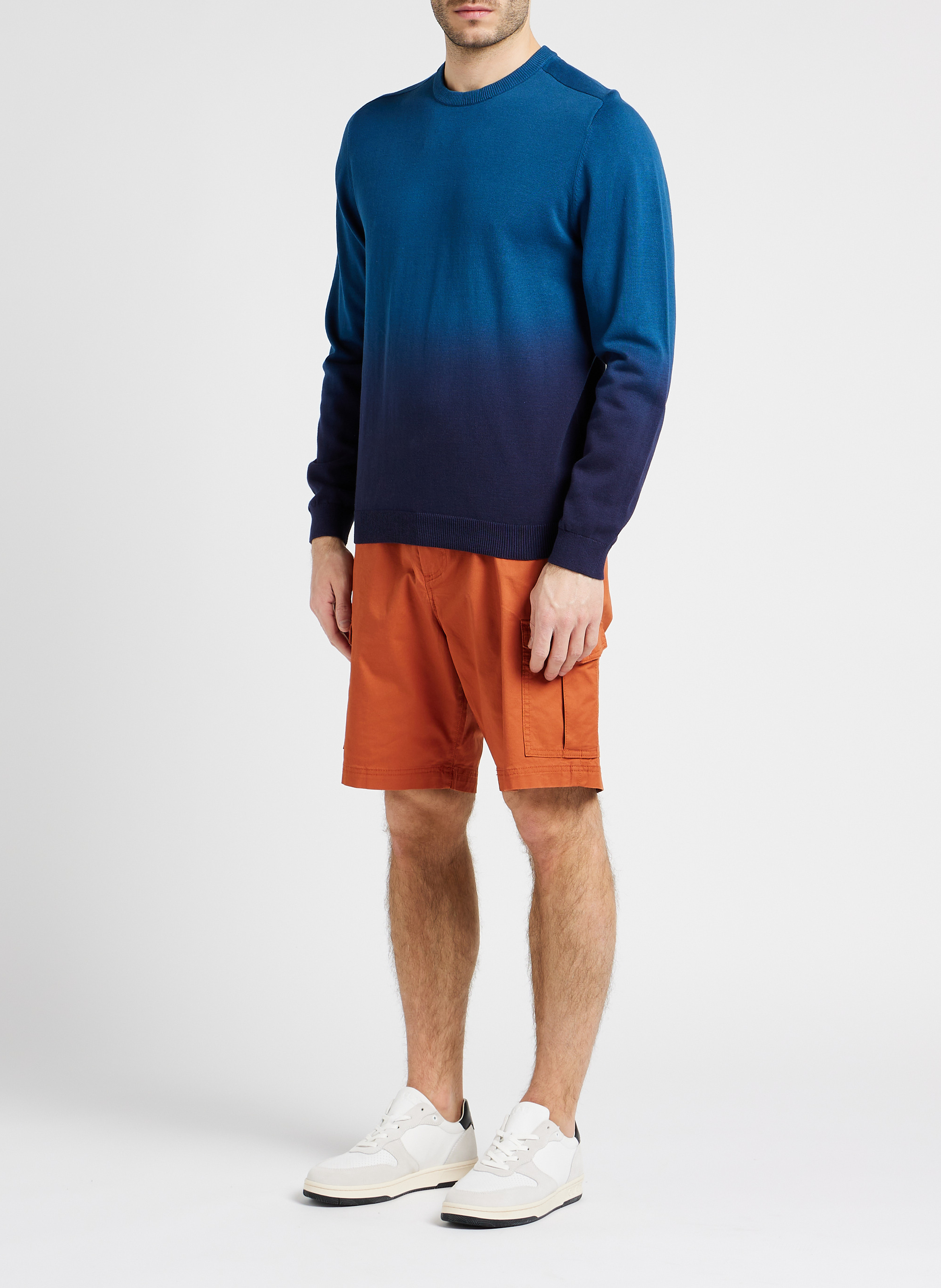 Bermuda droit en coton bio mélangé  SELECTED Orange