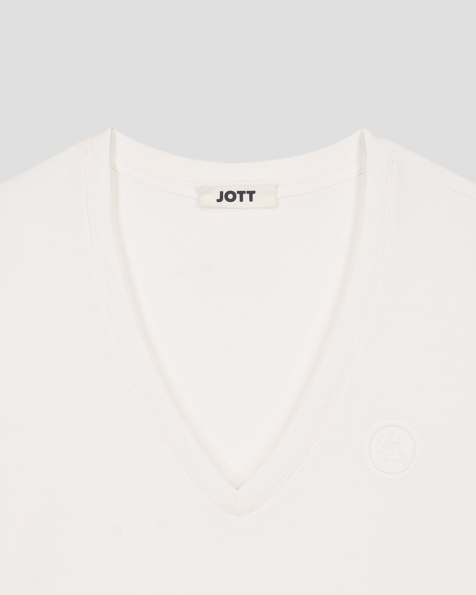 <p>T-shirt plain V-neck in cotton Sofia 2.0</p> JOTT White