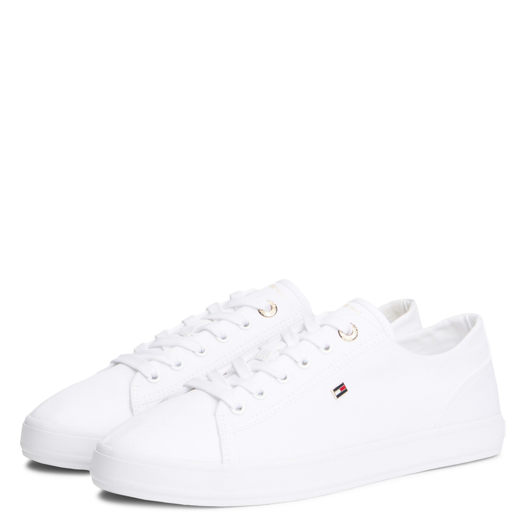 Einfarbige Sneaker mit Schnürung TOMMY HILFIGER Weiss