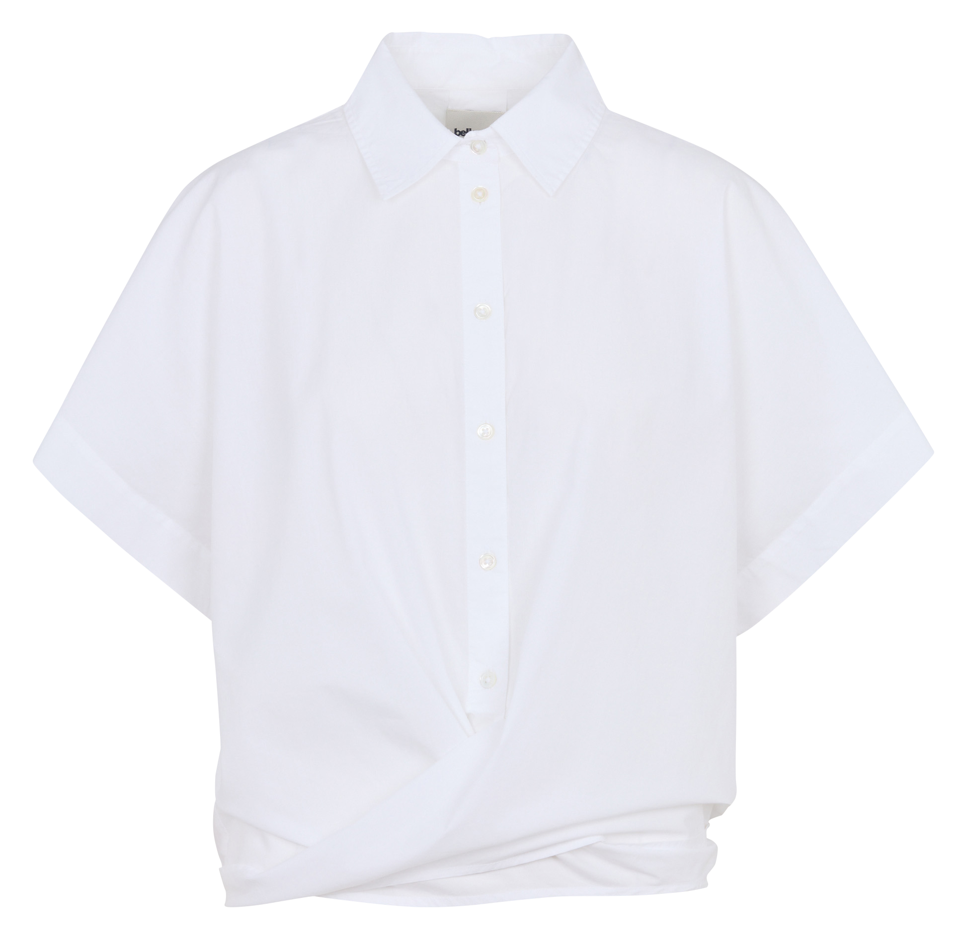 Weit geschnittene Baumwollbluse mit klassischem Kragen BELLEROSE Weiss