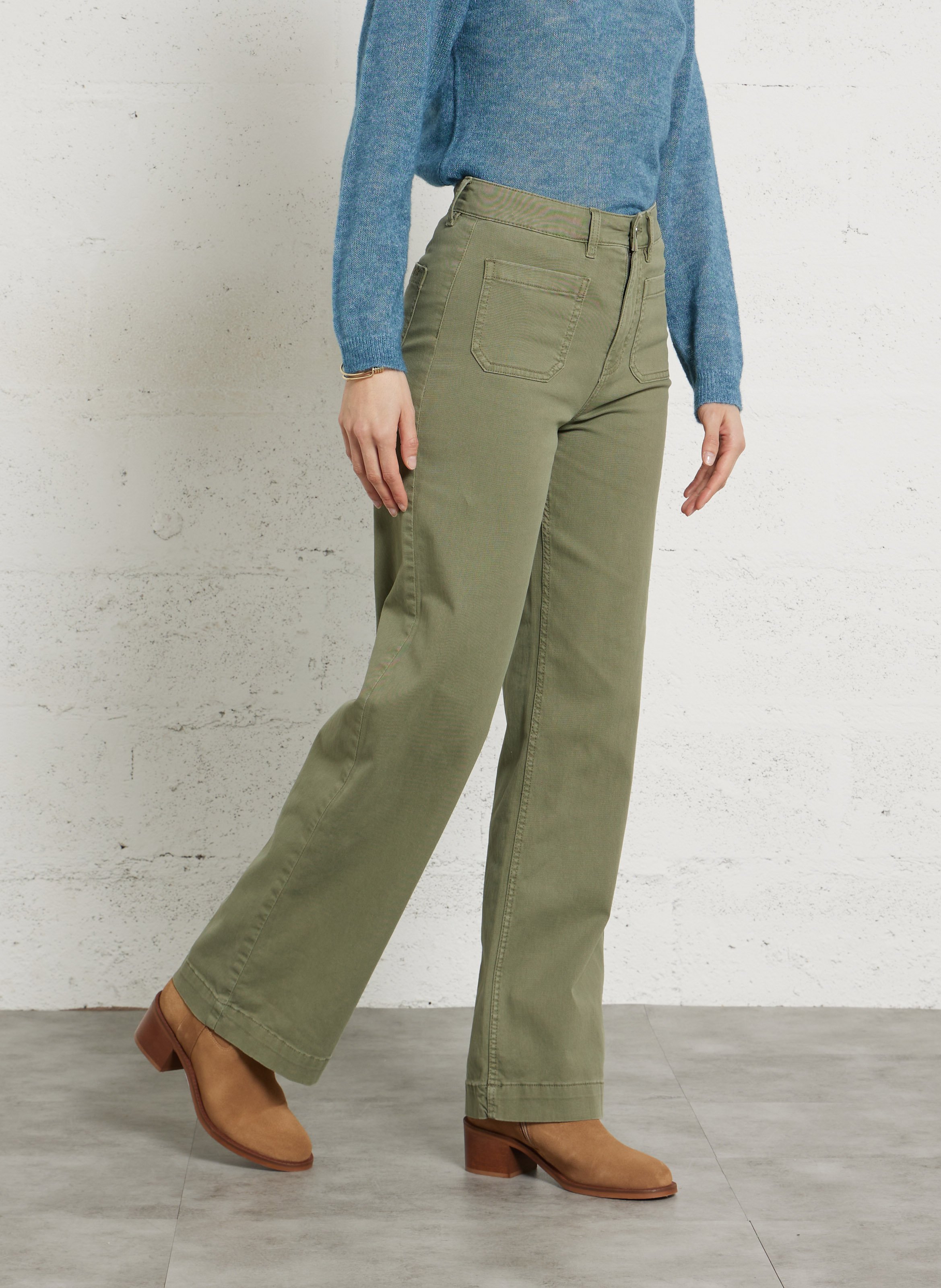 High Waist Straight Cut Jeans SUD EXPRESS Grun