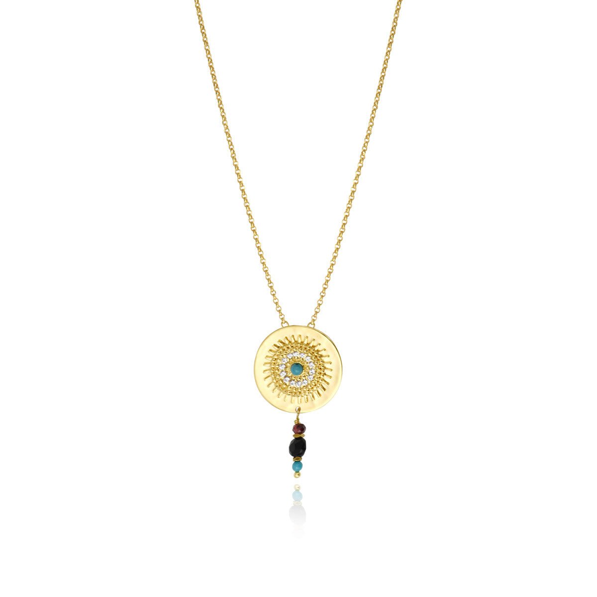 Fine adjustable pendant necklace in fine gold plating SATELLITE PARIS