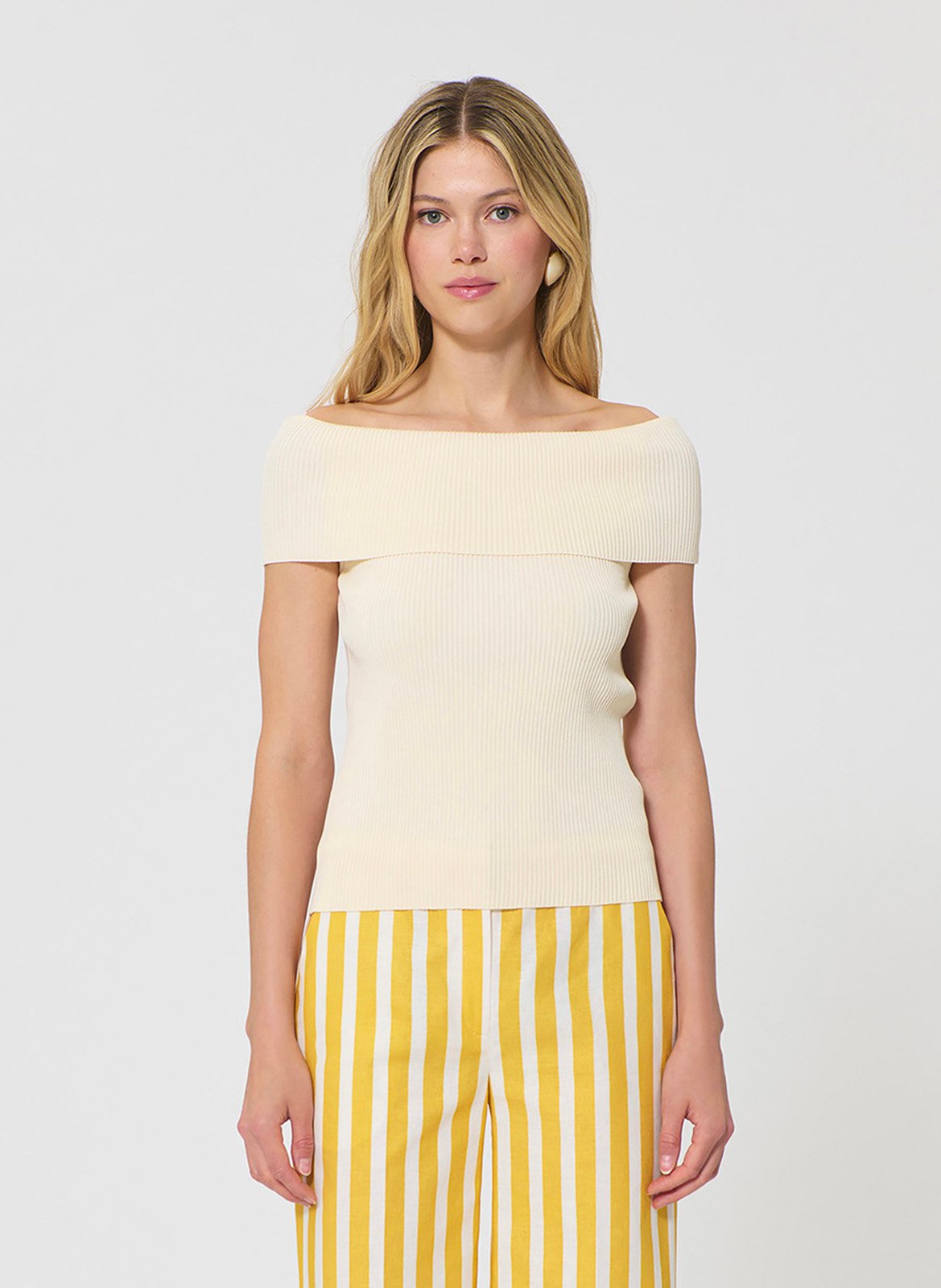 Top met ribbeltextuur TARA JARMON