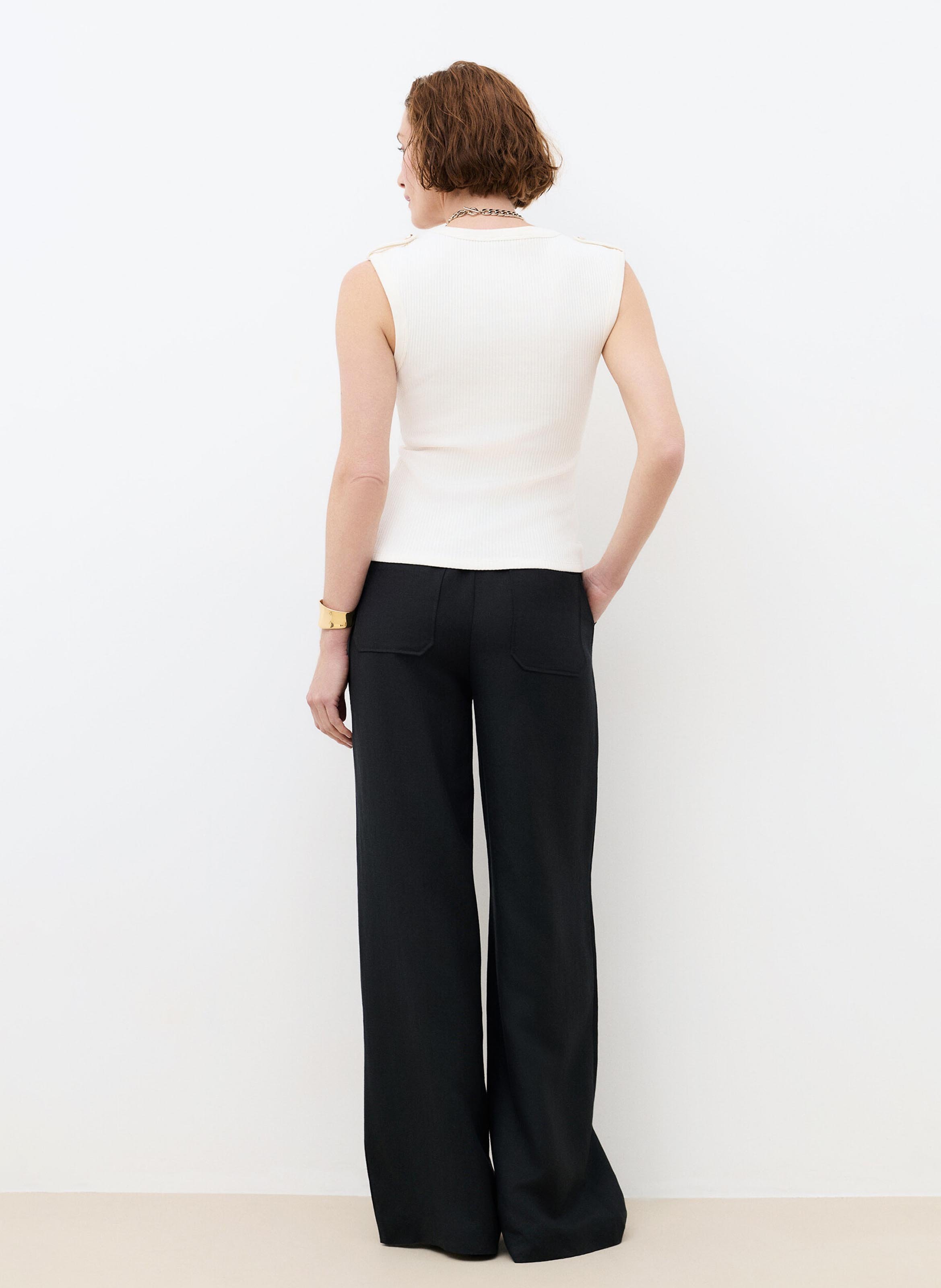 Top col V  CAROLL Beige