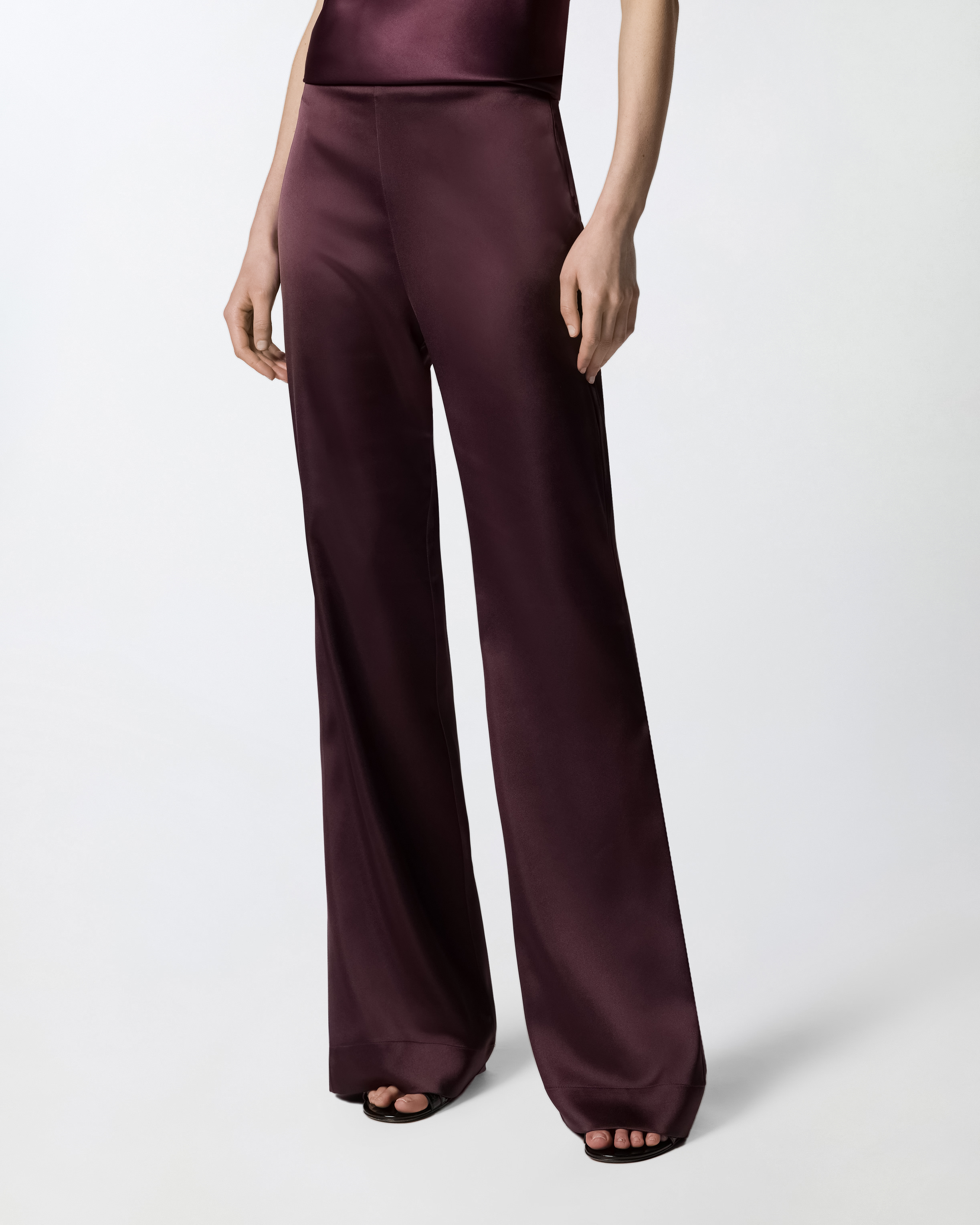 Pantalon évasé en satin PINKO Multicolore