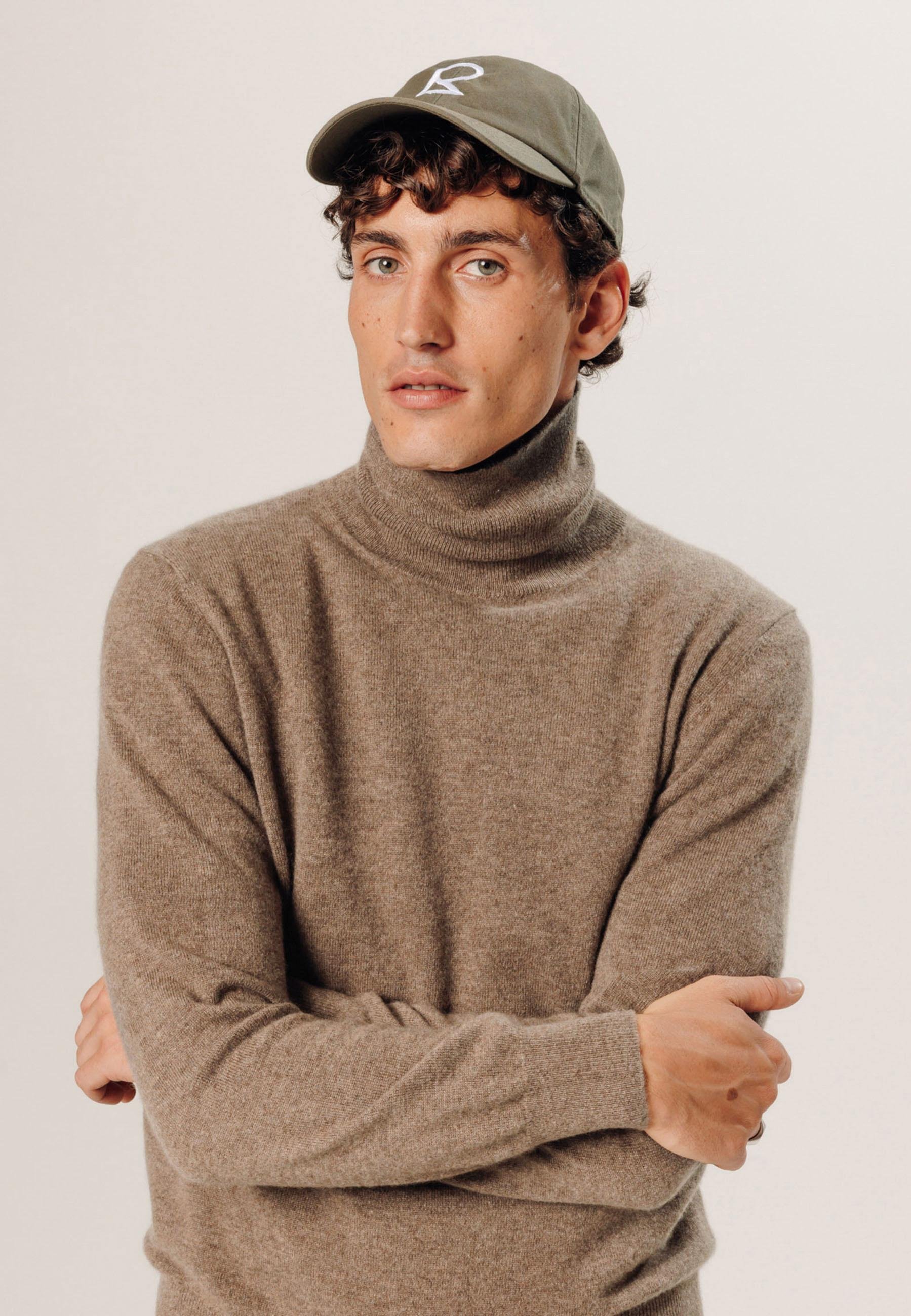 Pull col roulé en cachemire RODIER Marron