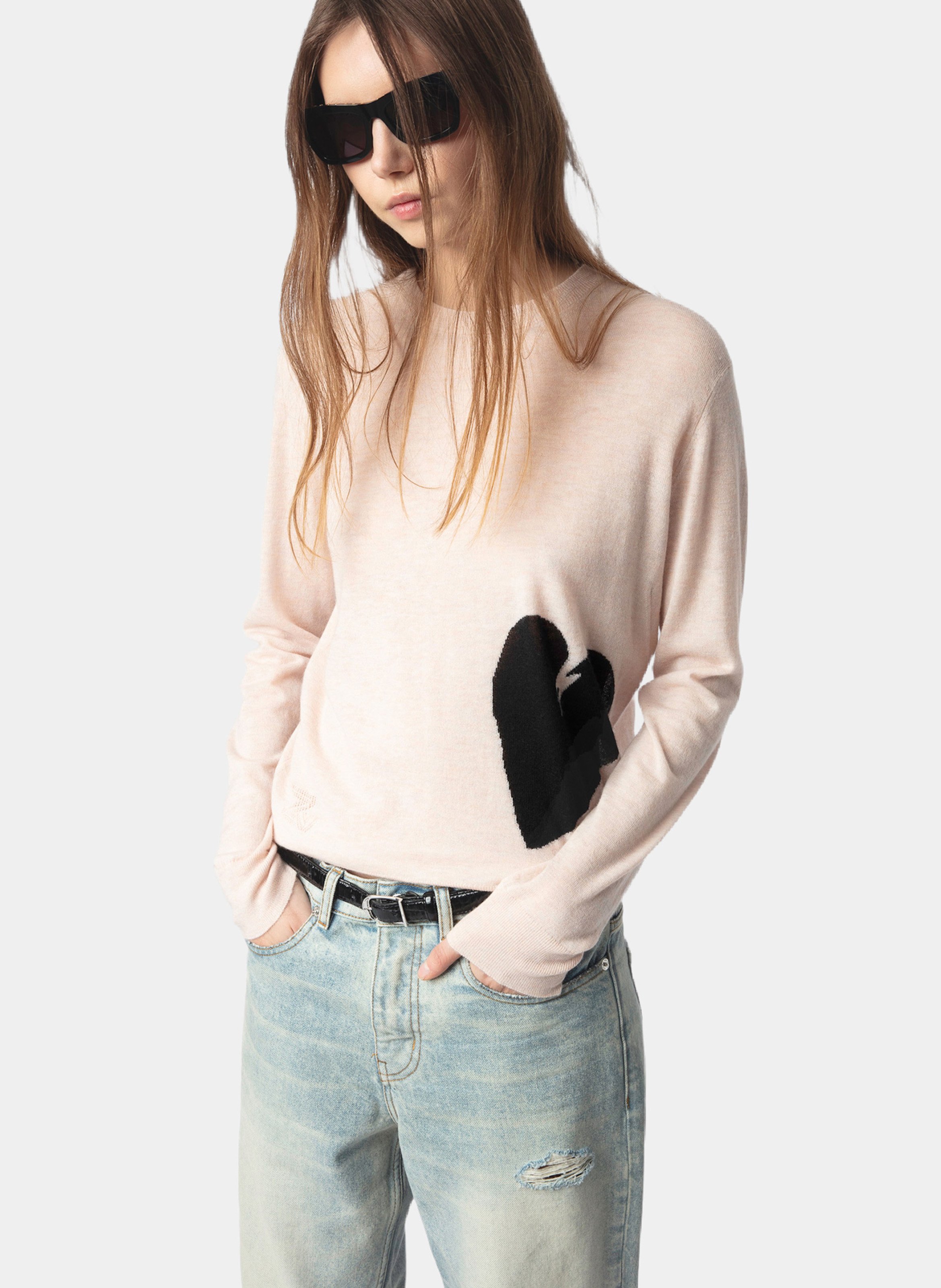 Pull droit imprimé en cachemire  ZADIG&VOLTAIRE Rose