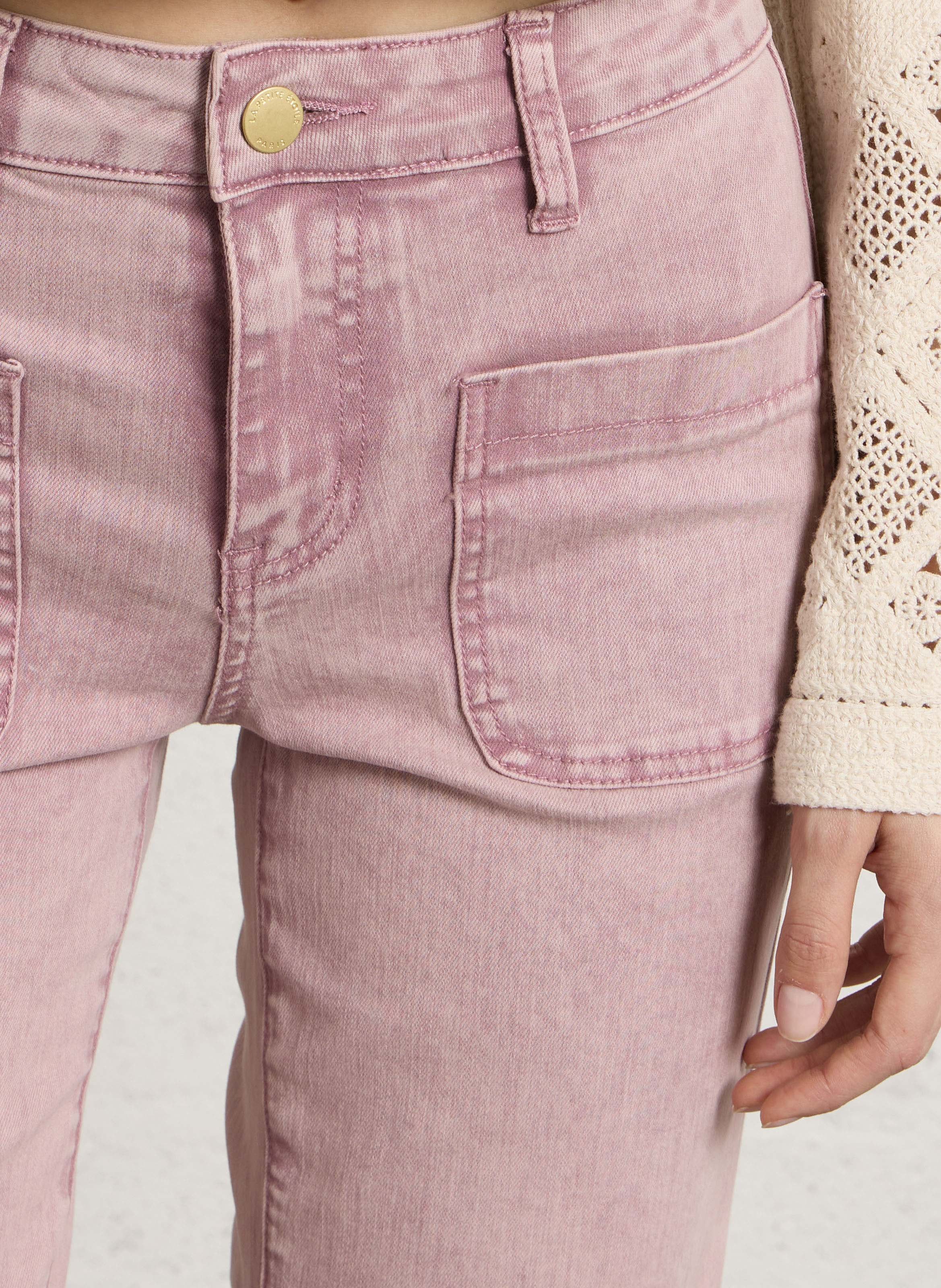 Jean flare en coton mélangé LA PETITE ETOILE Rose