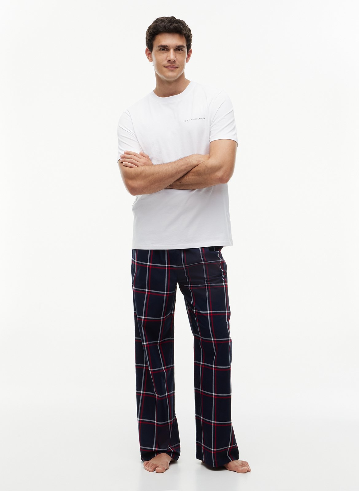 Bas de pyjama en coton TOMMY HILFIGER Rouge