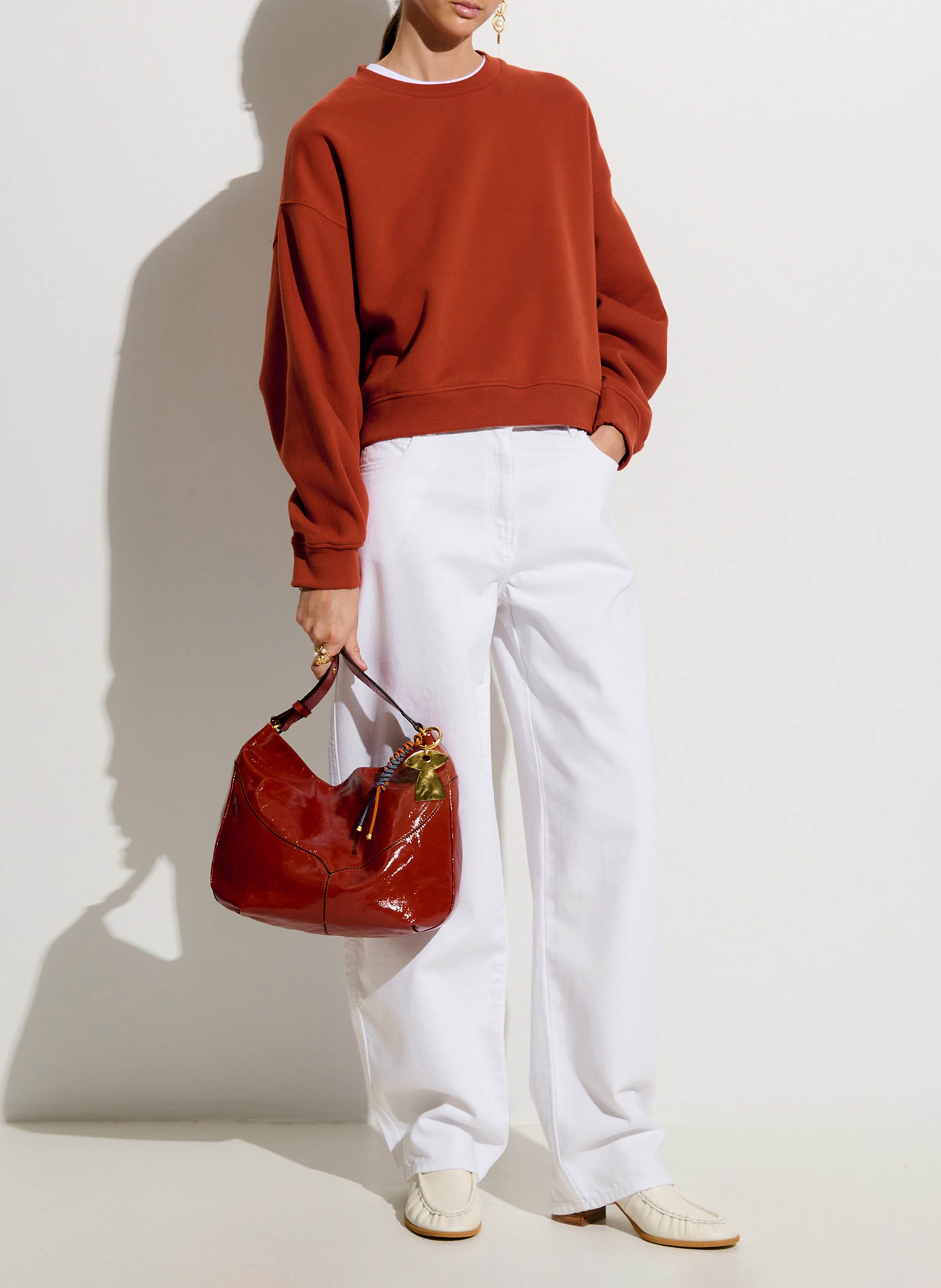 Cotton round-neck sweatshirt SESSUN Red