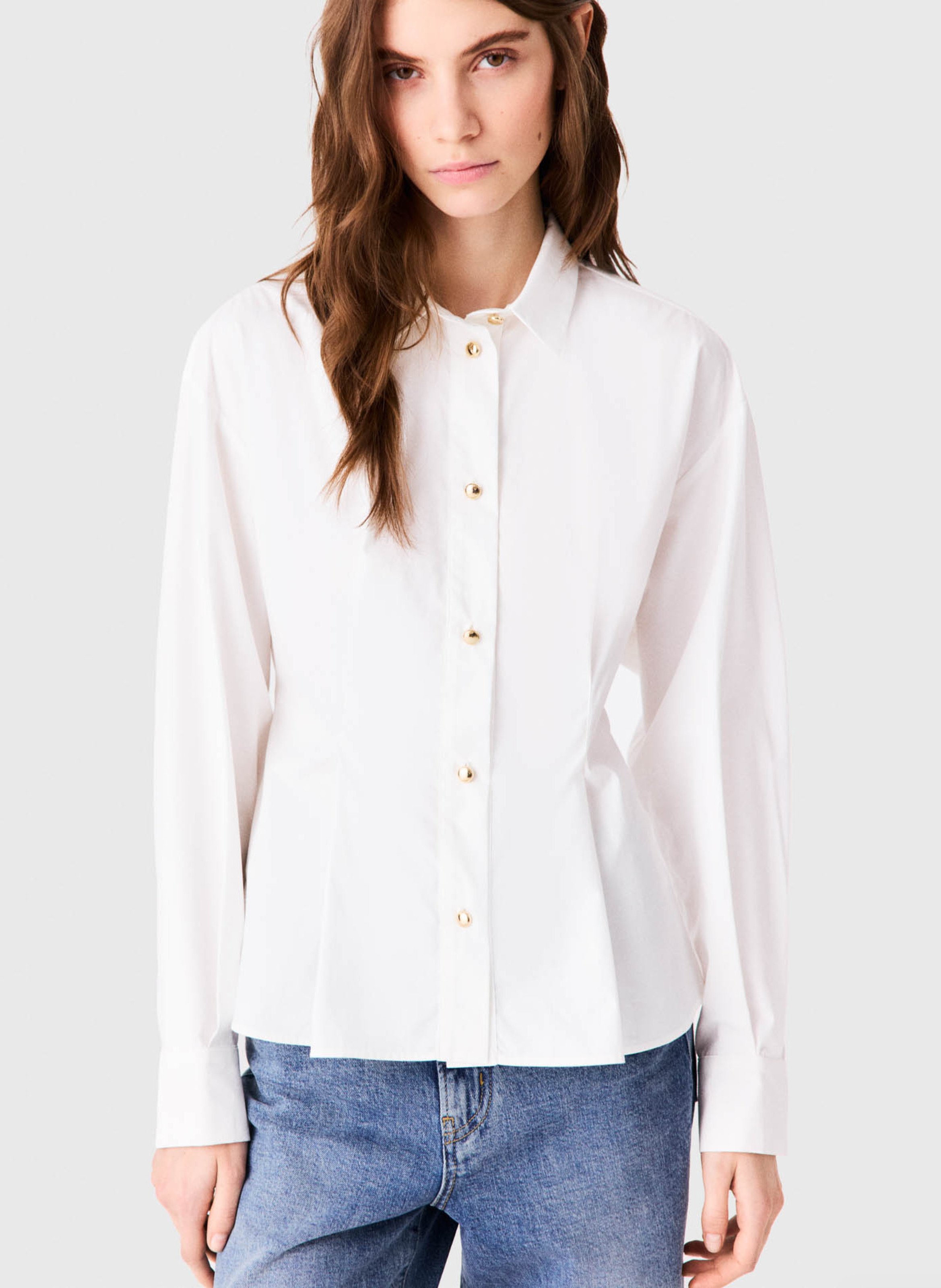 Chemise nouée en coton MAJE Blanc