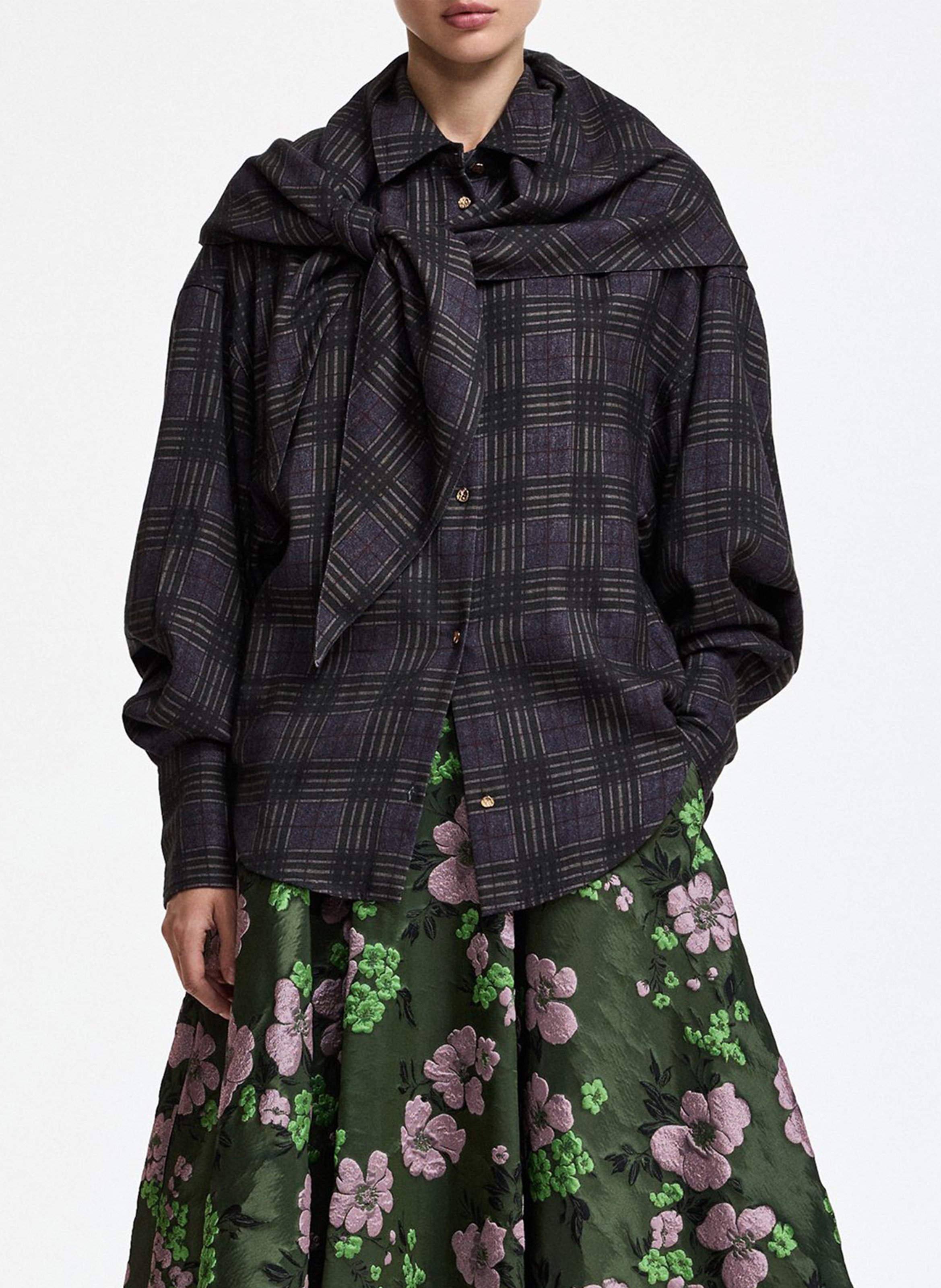 Straight-cut cotton-blend shirt with classic collar ESSENTIEL ANTWERP Grey