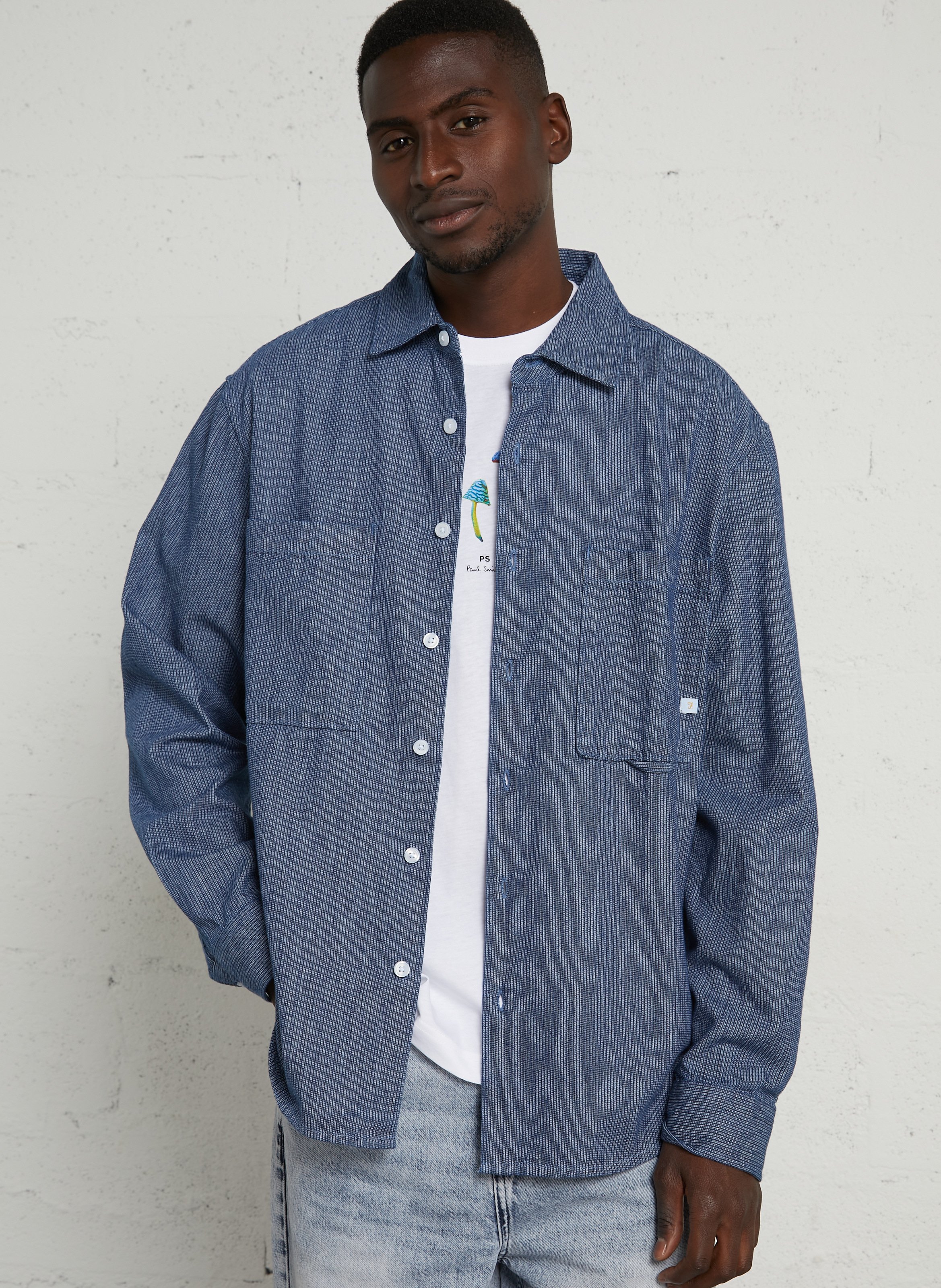 Chemise ample en coton biologique FARAH Bleu