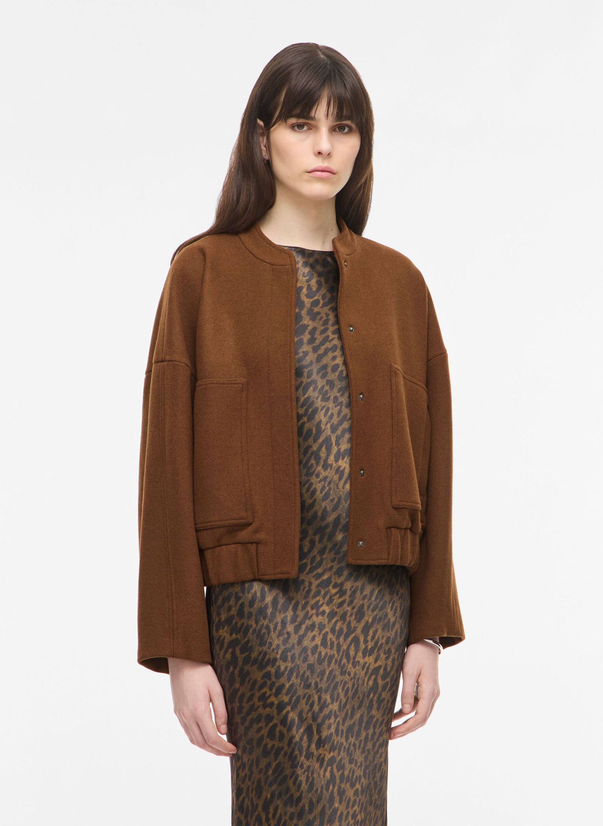 Veste ample en laine mélangée ROUGE EDIT Marron