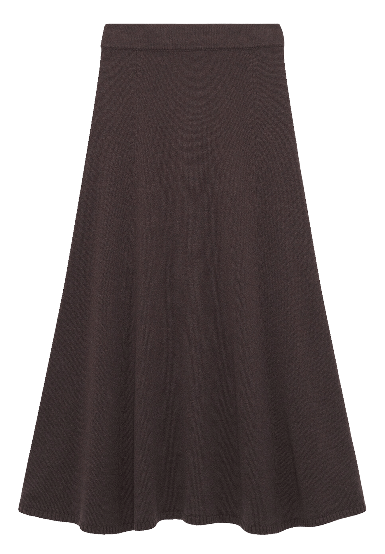 Midi Skirt in a Wool Blend CAROLL Brown