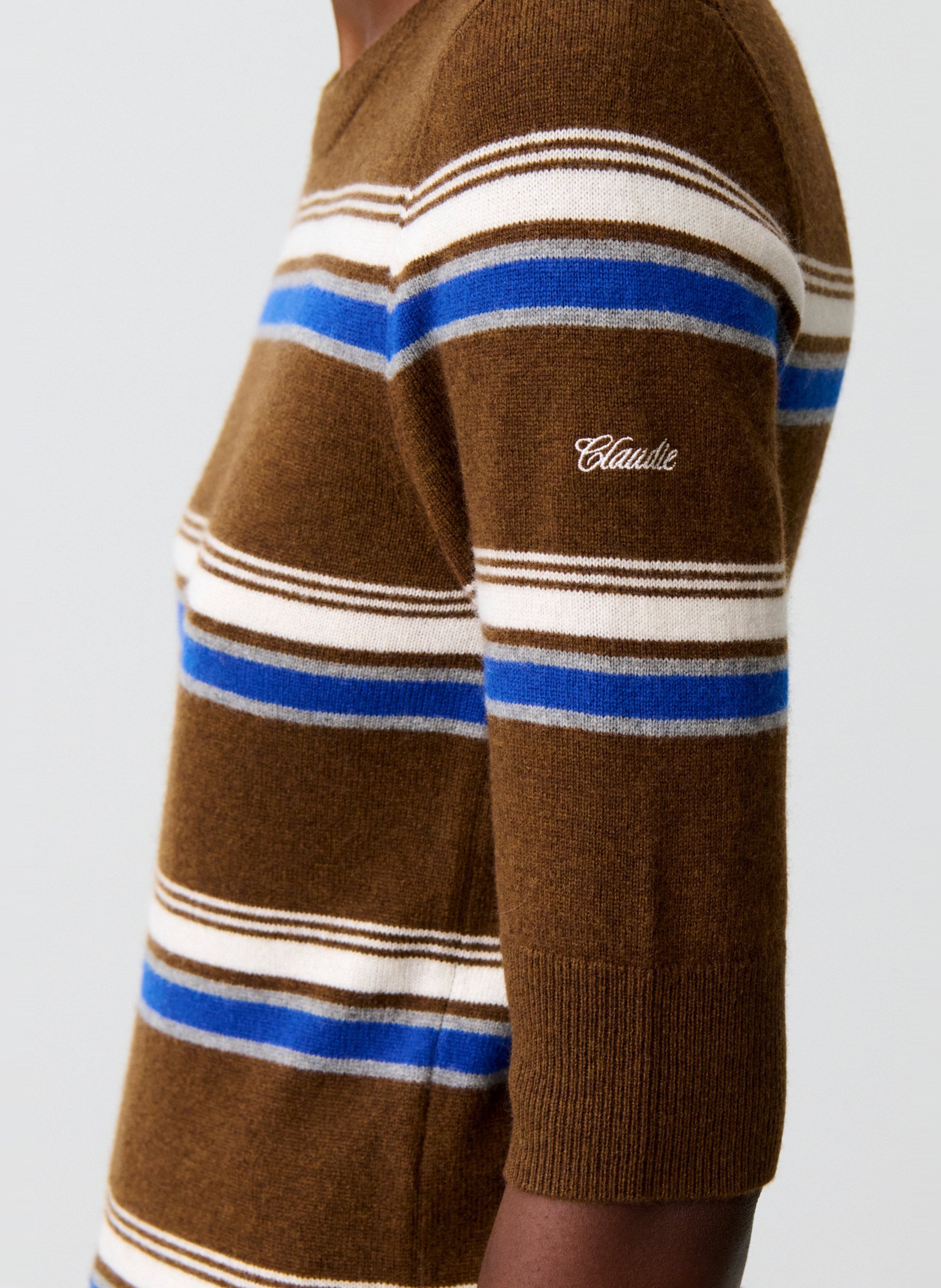 Pull droit manches courtes en laine mélangée CLAUDIE PIERLOT Multicolore