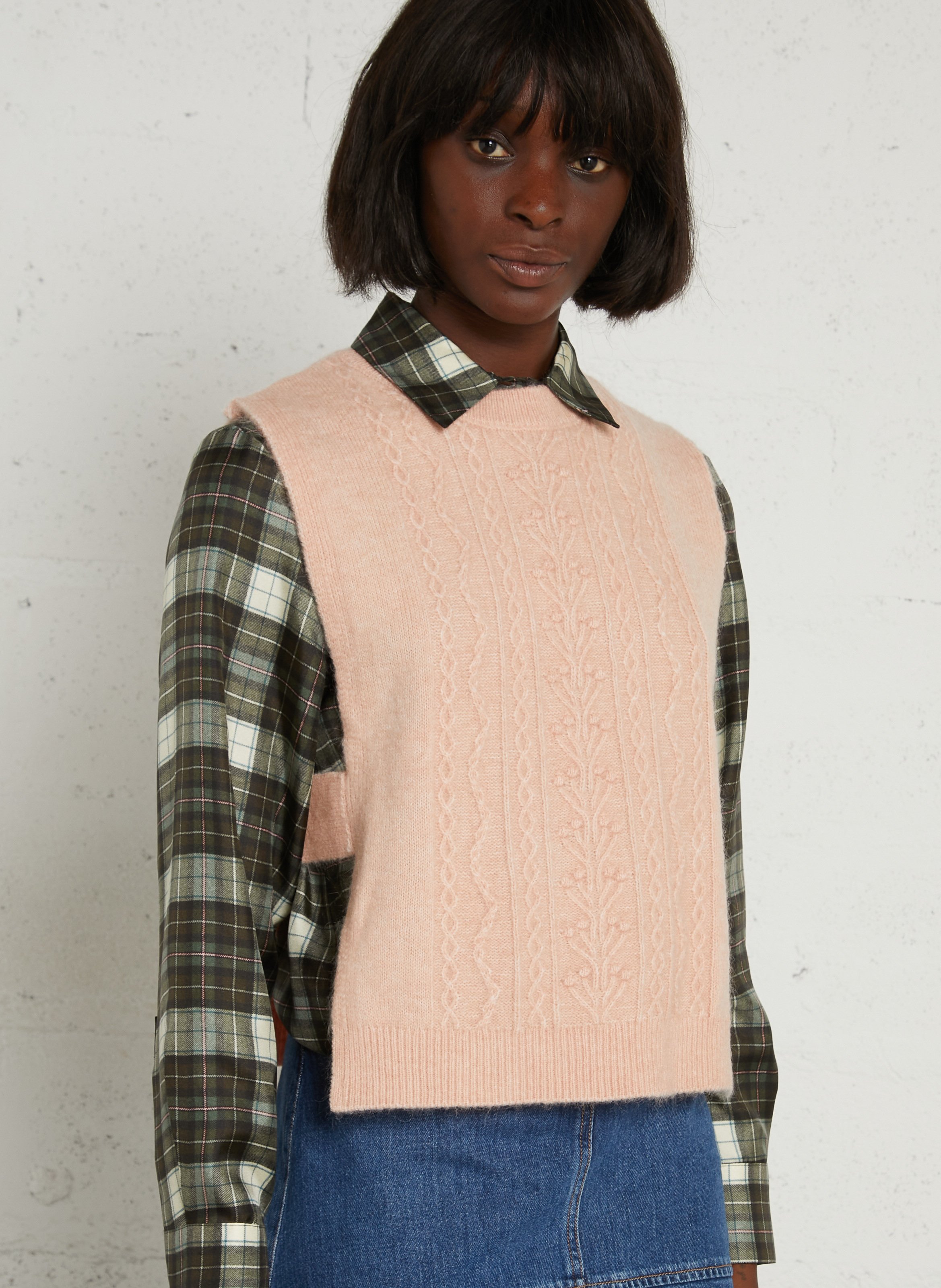 Pull col rond en laine mélangée LOUISE MISHA Rose