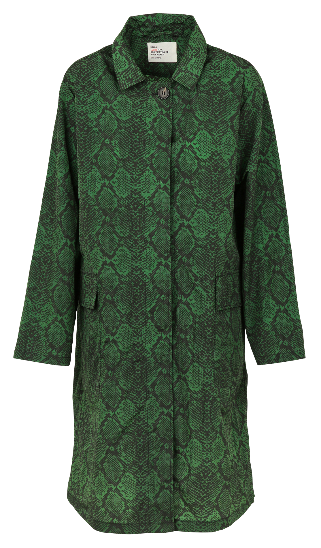 Oversized Printed Trench Coat LEON & HARPER