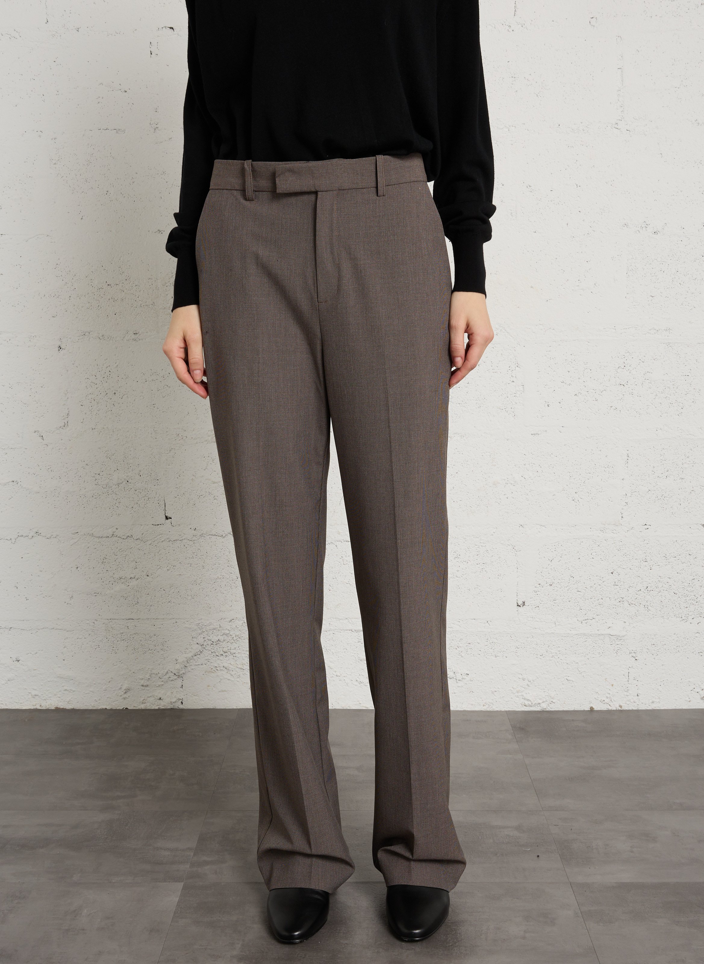 Solid straight button-up shirt IKKS Brown