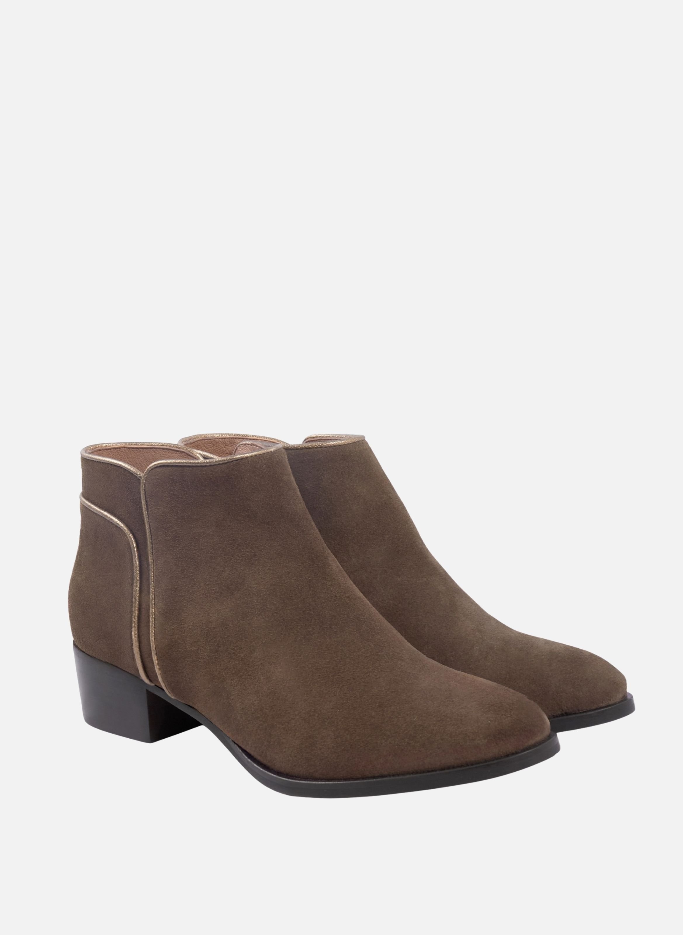 Mid-heel suede leather ankle boots JULES & JENN Multicolored