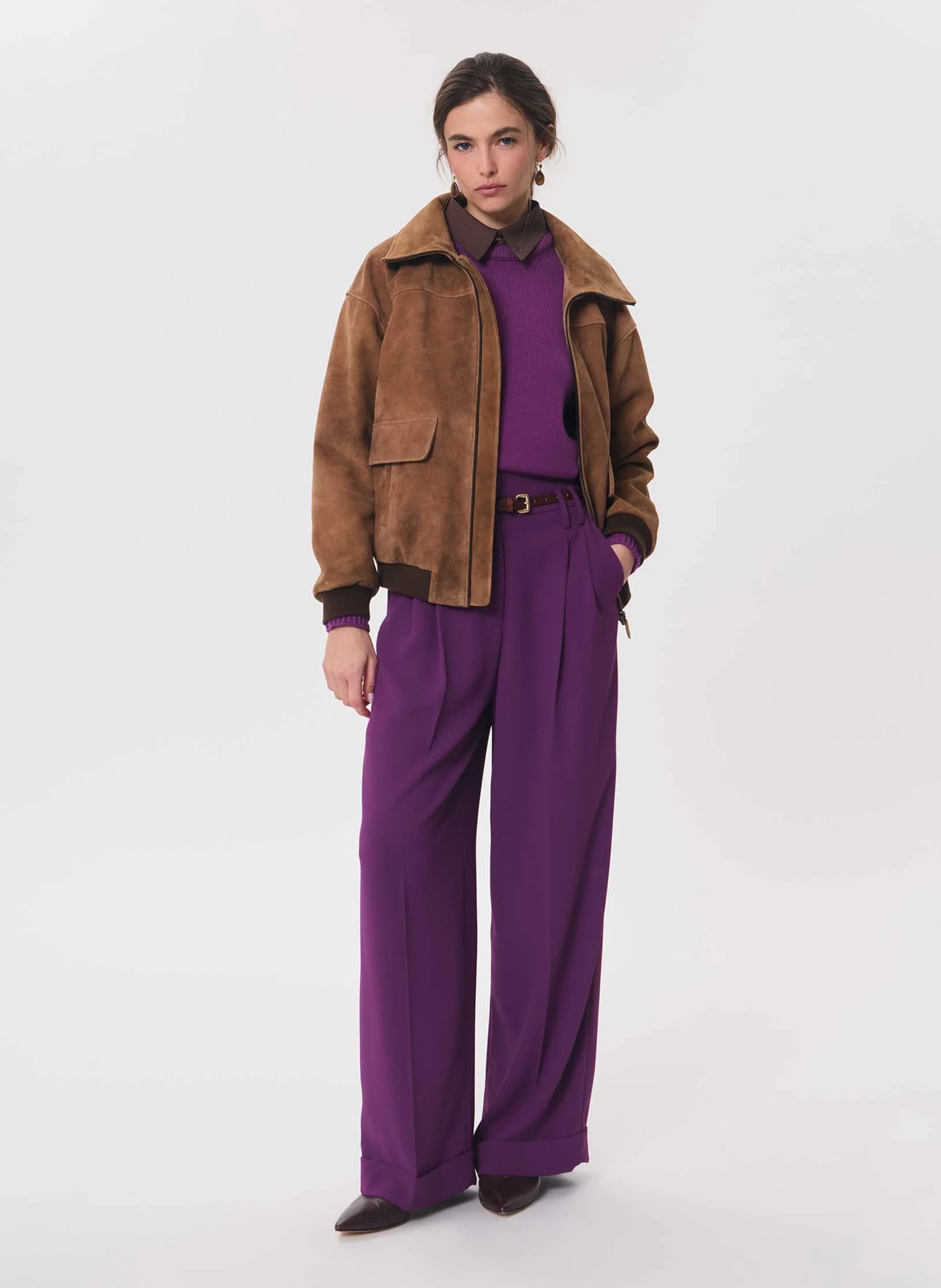 Wide flared trousers | Purple TARA JARMON Women
