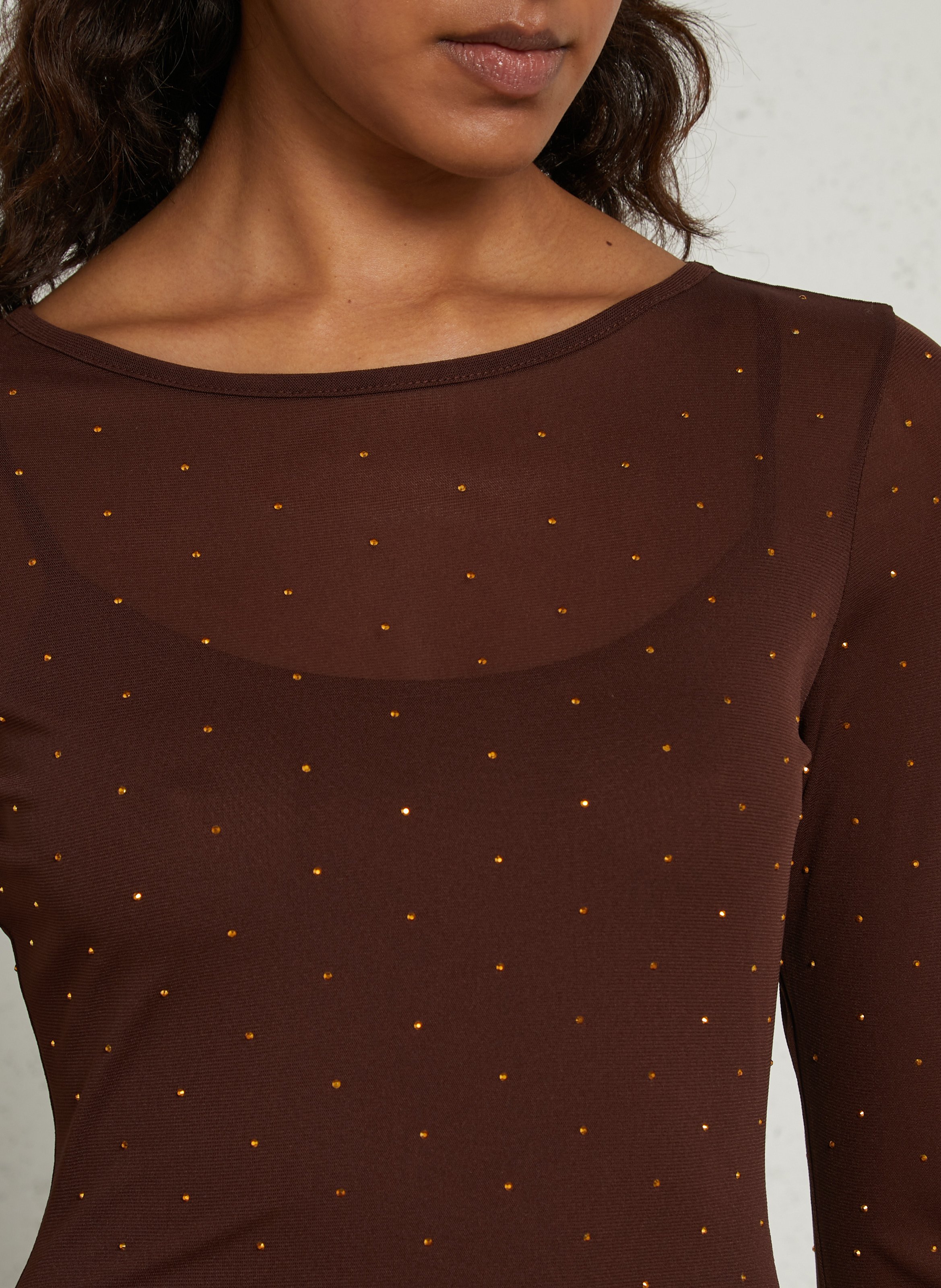 Langes Paillettenkleid NEVER FULLY DRESSED Braun