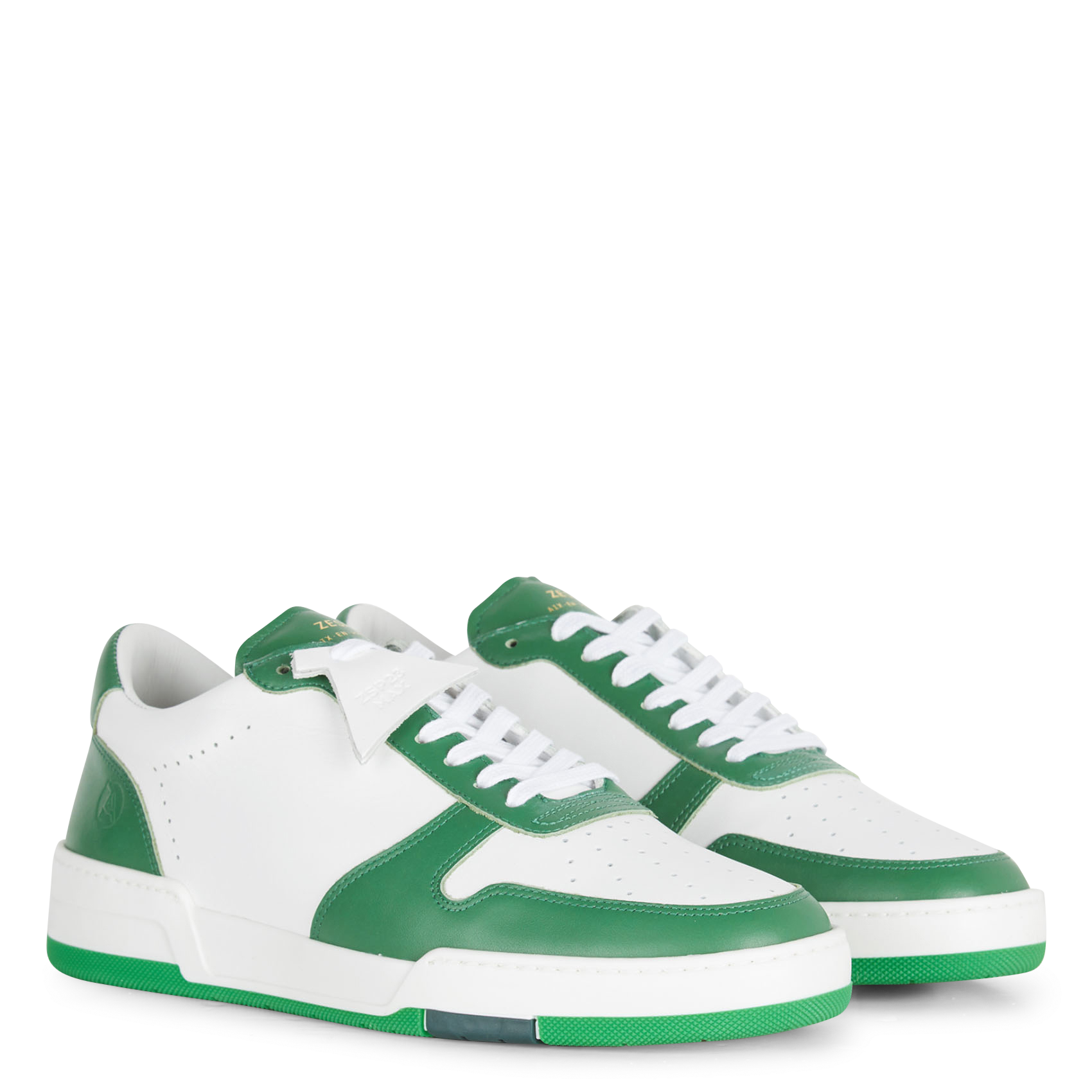 Low-top two-tone leather sneakers ZESPA White