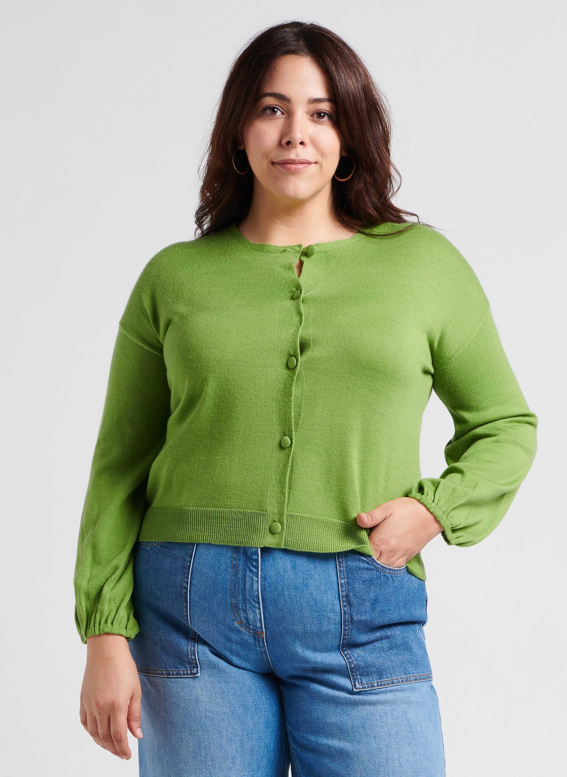 Strickjacke aus Wollmix mit Rundhalsausschnitt PERSONA by Marina Rinaldi