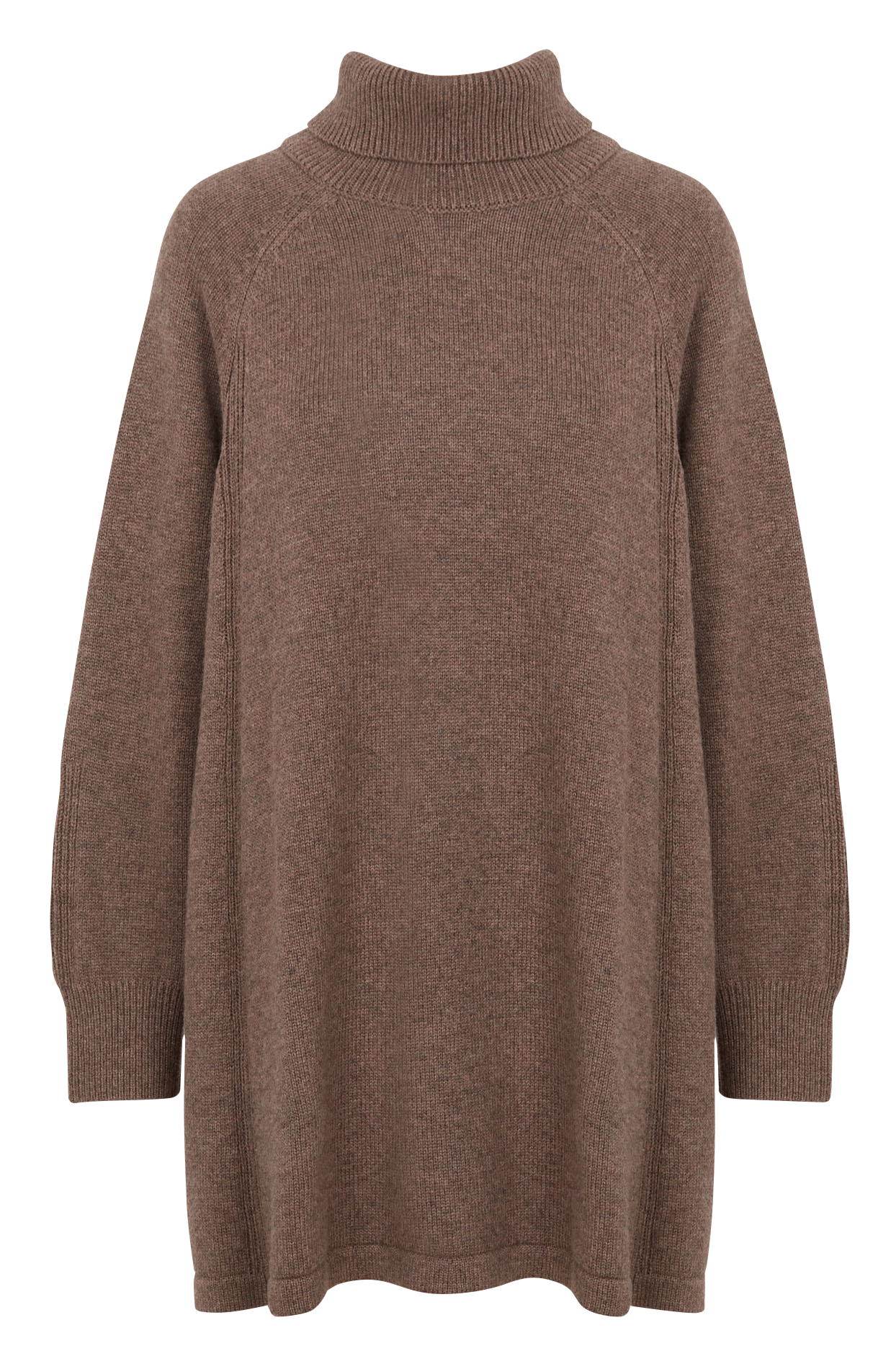 Korte jurk met col | wol/katoenblend BA&SH Bruin