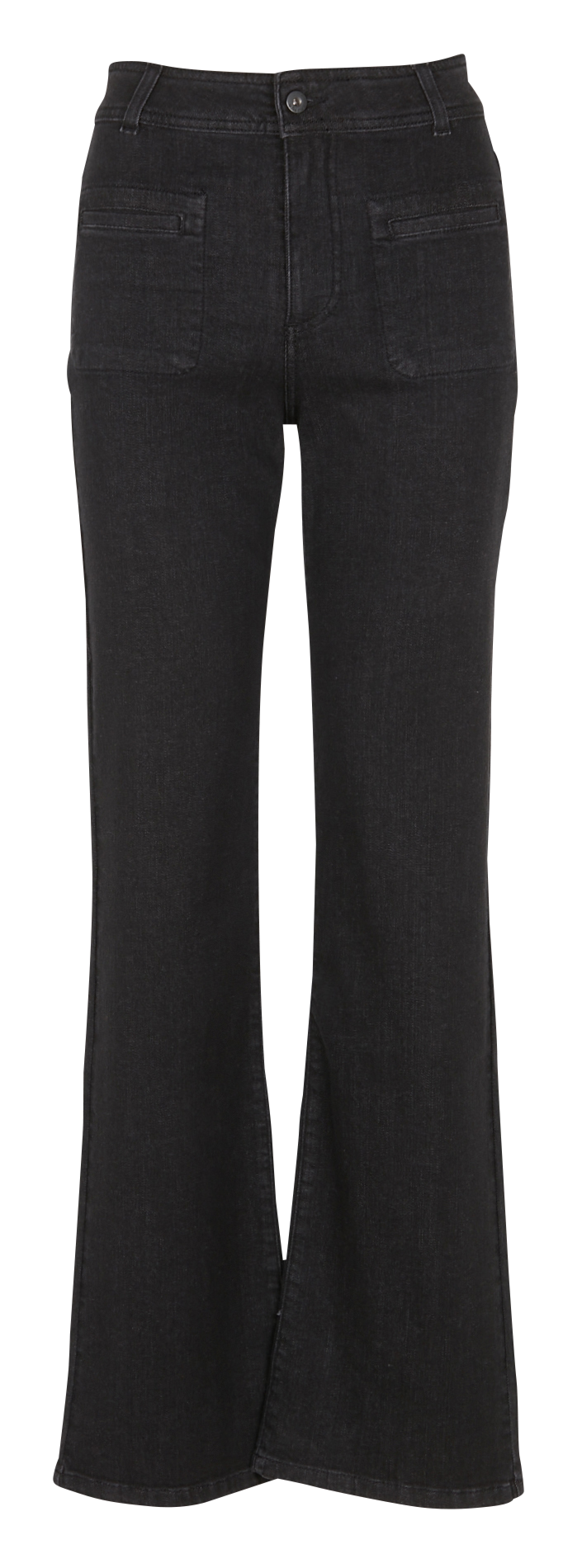 Jean bootcut taille haute en coton biologique mélangé LA FEE MARABOUTEE Noir