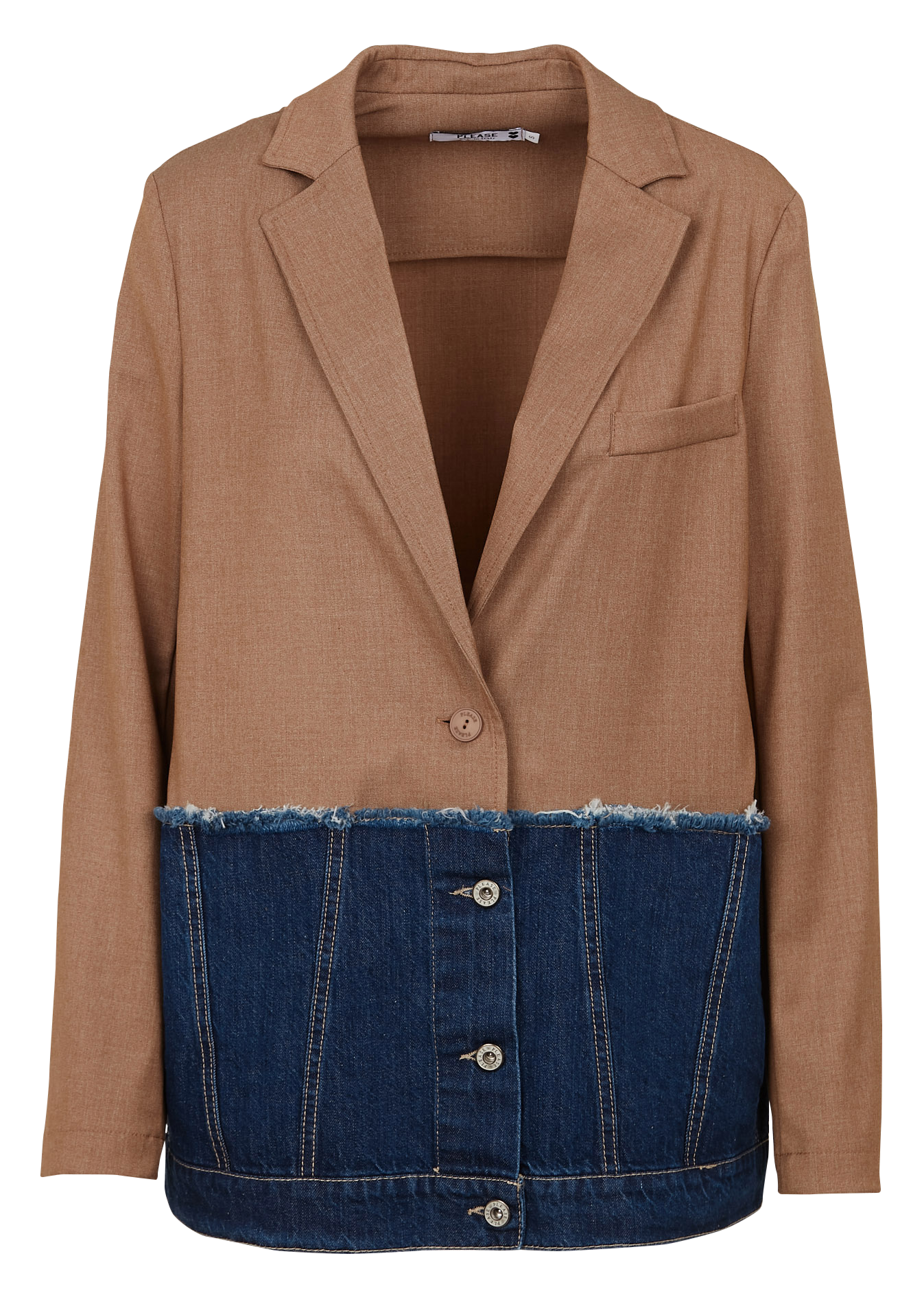 Straight jacket with tailored collar PLEASE Brown