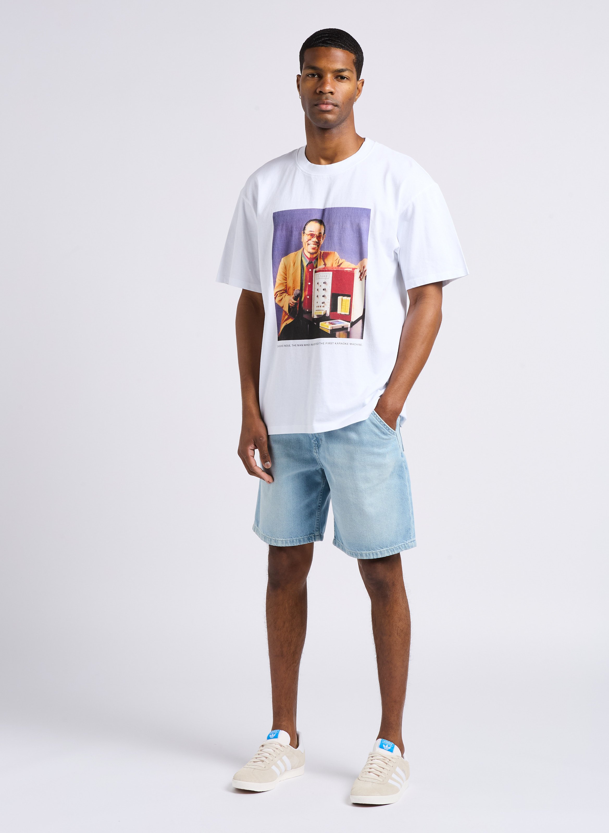 Short droit en coton EDWIN Bleu