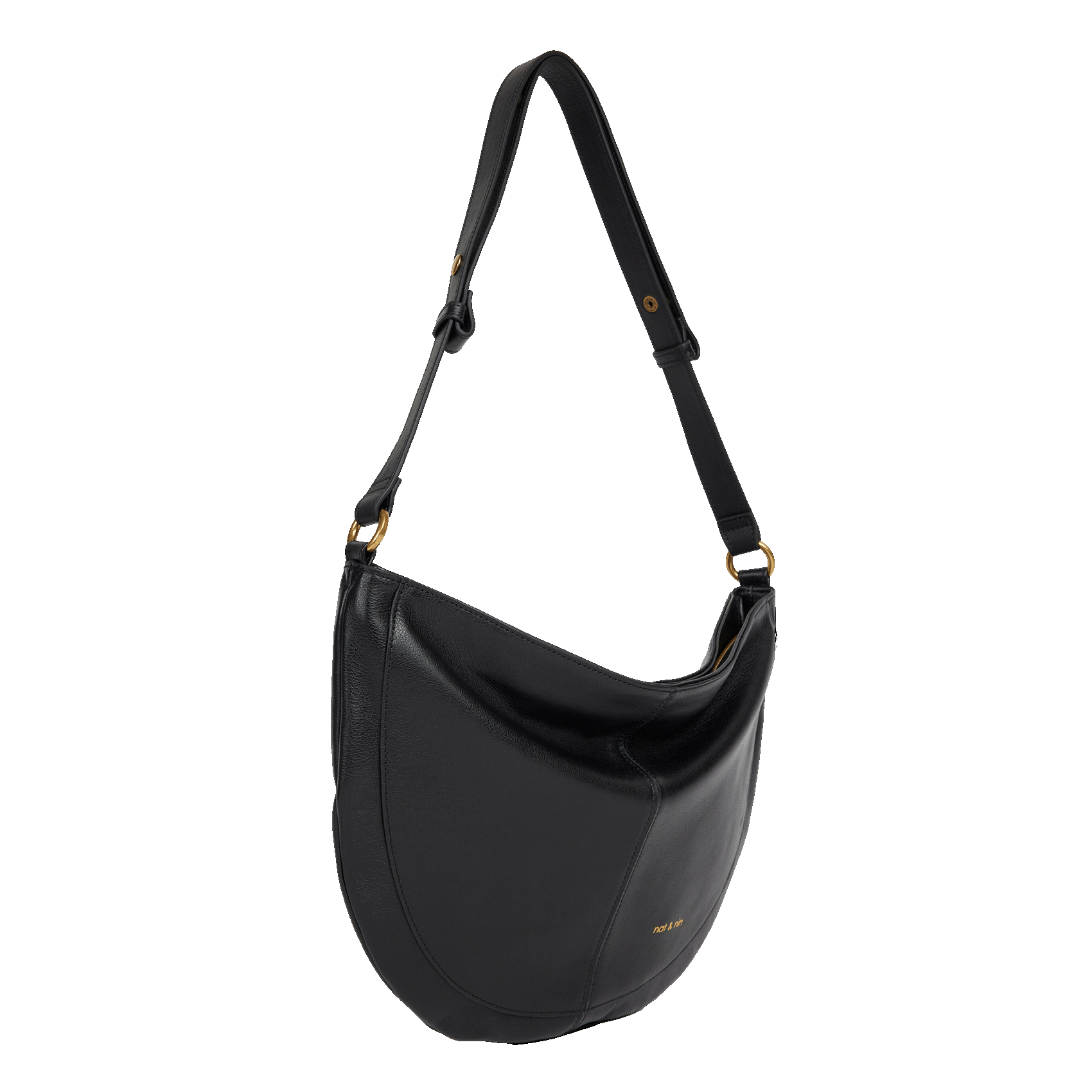 Sac cabas porté épaule en cuir NAT & NIN Noir