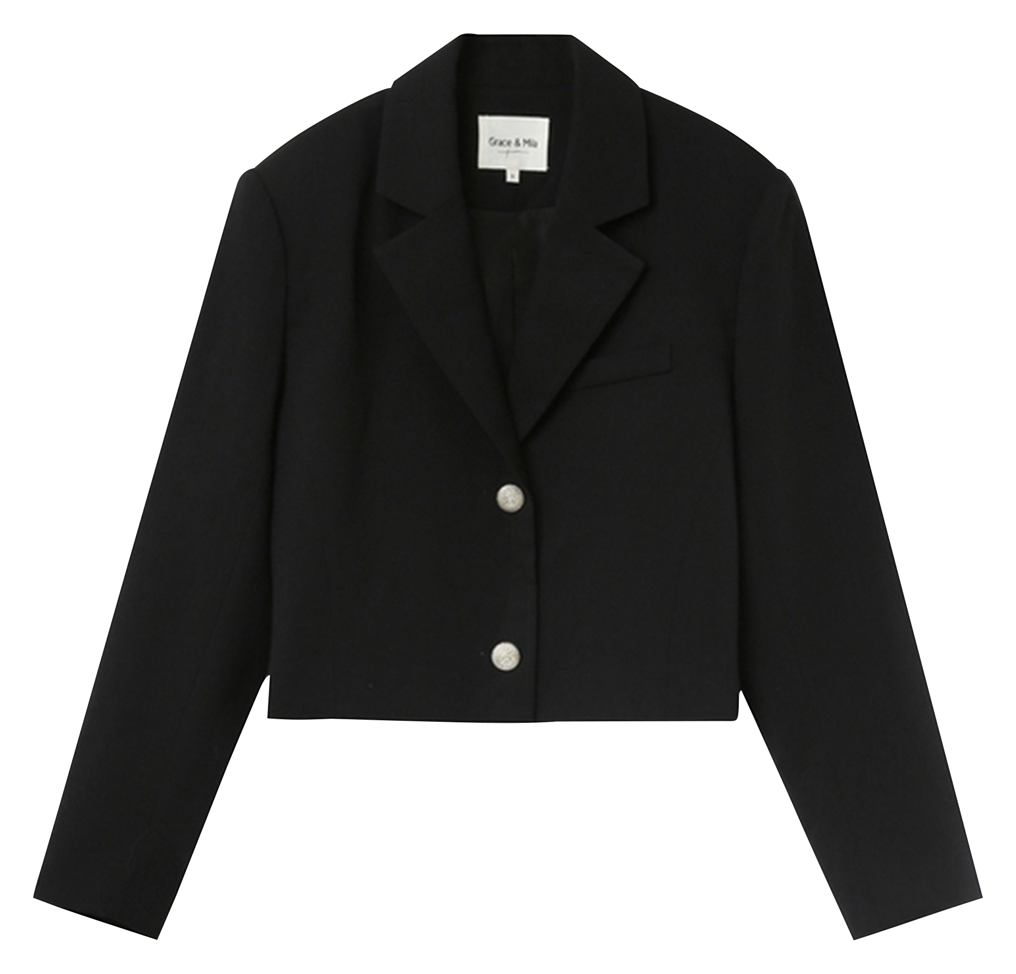Straight blazer with tailored collar GRACE ET MILA Black