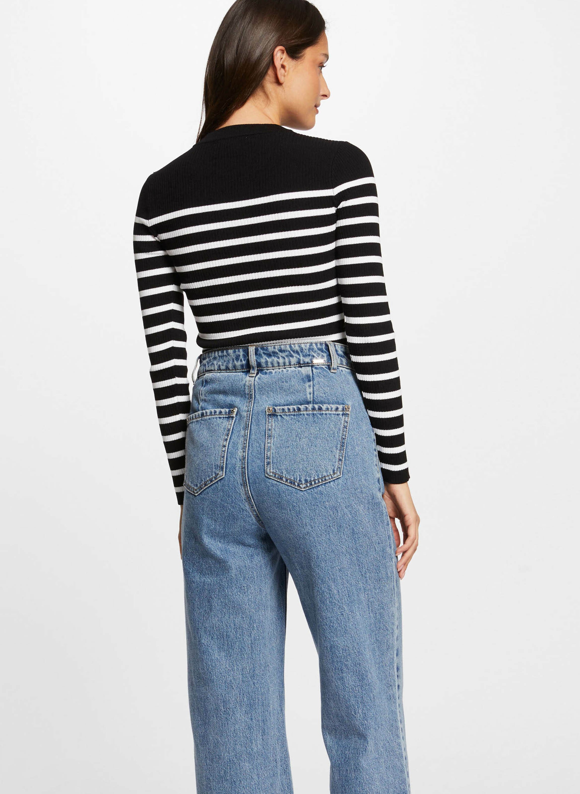 Trui met lange mouwen en strepen MORGAN Zwart