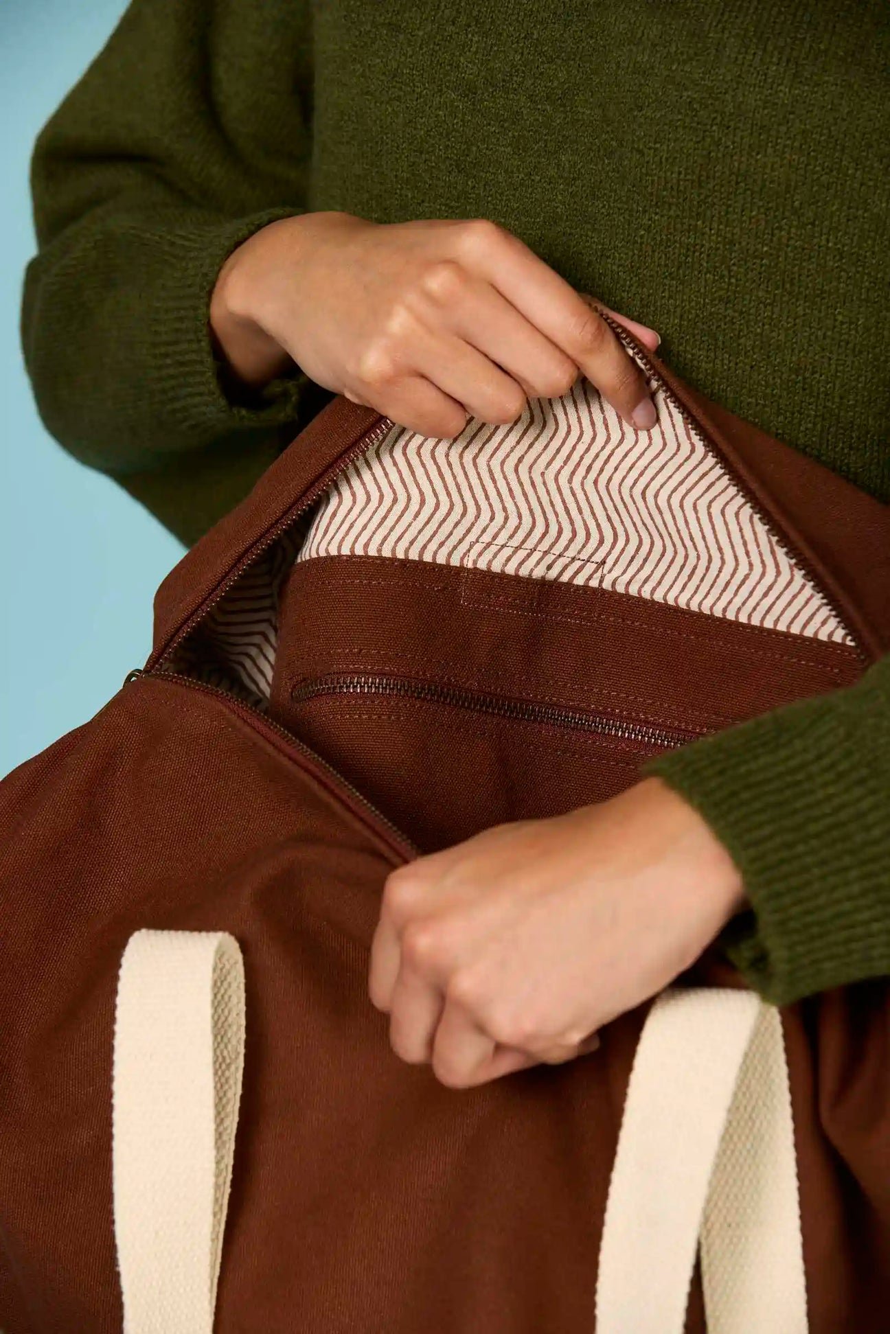 Cotton weekend bag HINDBAG Brown