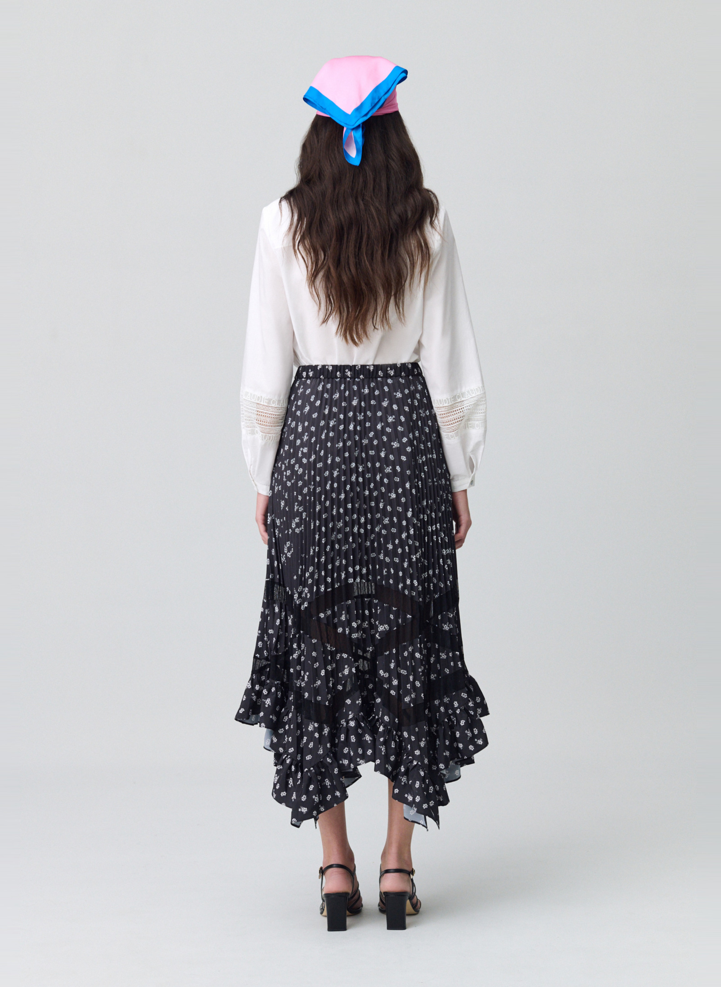 CLAUDIE PIERLOT★JUPE LONGUE PLISSEE ASYMETRIQUE スカート Asymmetrical pleated skirt for women | Claudie Pierlot