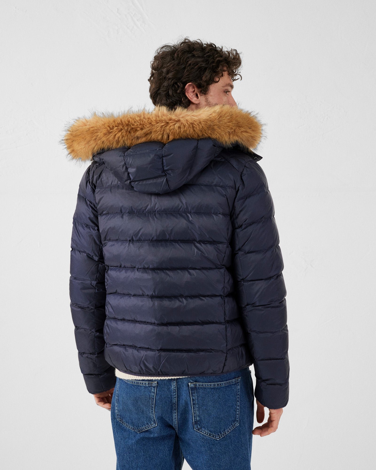 Prestige hooded down jacket for extreme cold JOTT Blue