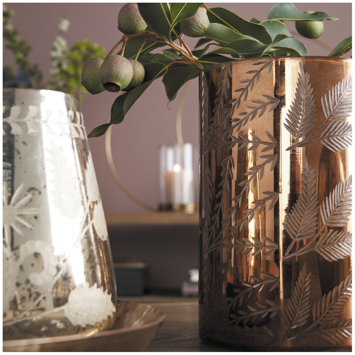 Shiny copper vase BLANC D'IVOIRE Golden